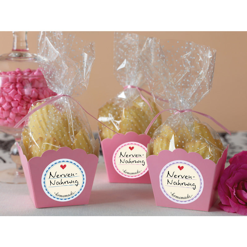 Runder Aufkleber "Homemade" von Avery Zweckform, 50 Stück, mit Keksmotiv, ideal für selbstgemachte Lebensmittelverpackungen