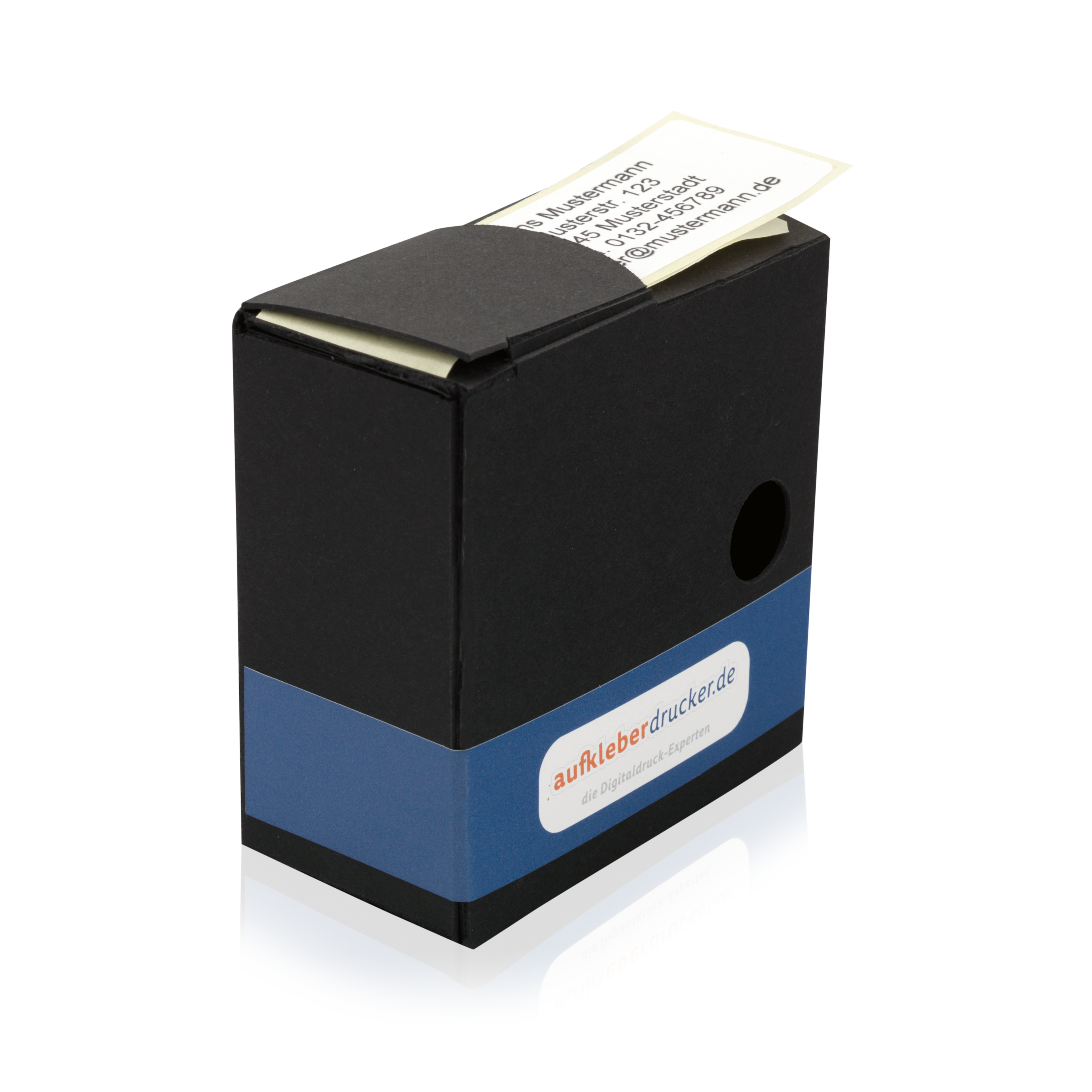 Adress-Etiketten mit Logo, 60x30 mm, 250 Stück, Rollenetikett im Spenderkarton, von aufkleberdrucker.de