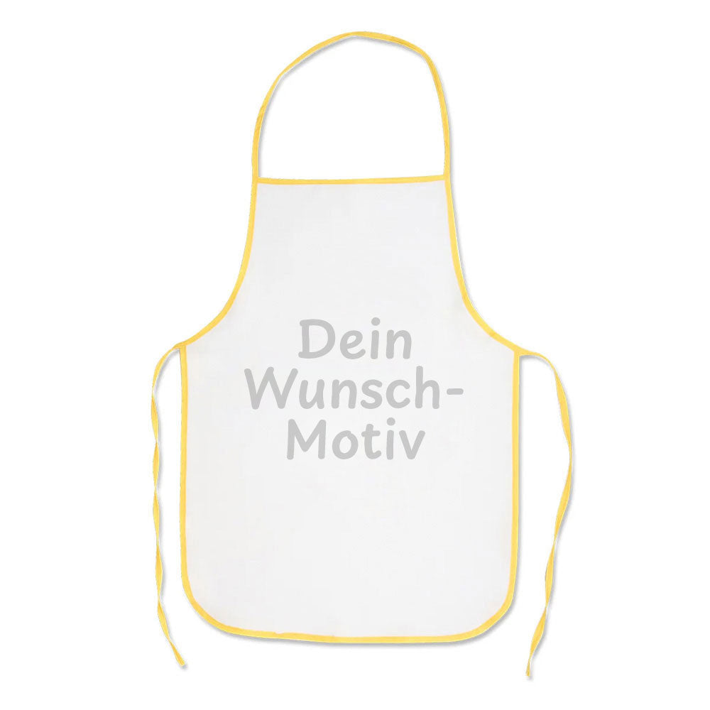 Graue Kinderschürze mit individuellem Druck, zeigt ein ABC-Mäppchen und kindgerechtes Design, von kinder-druckerei.de.