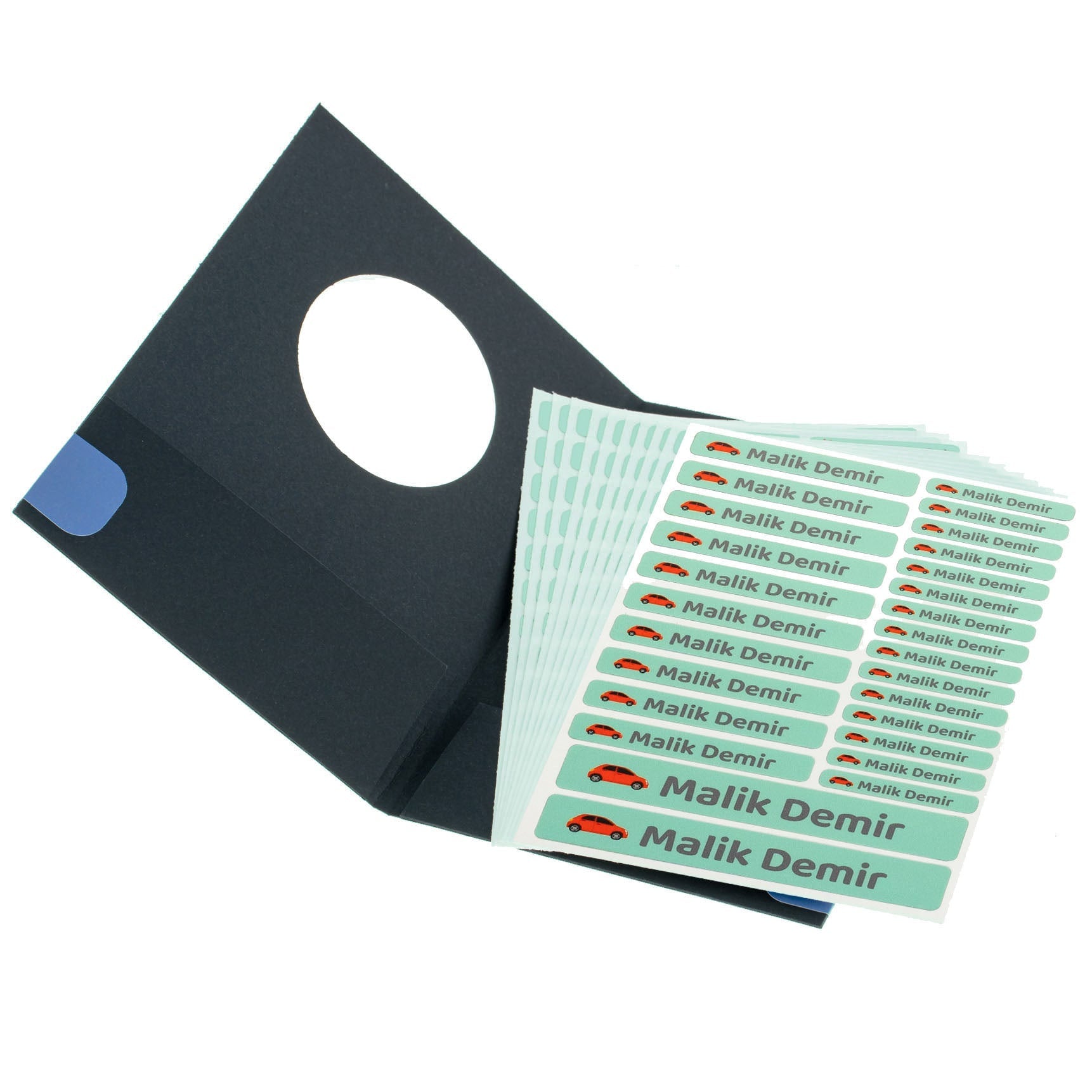 Set mit 260 Kinder-Namensaufklebern in drei Größen, bunt und kinderfreundlich, zum Markieren von Schul- und Bastelmaterialien