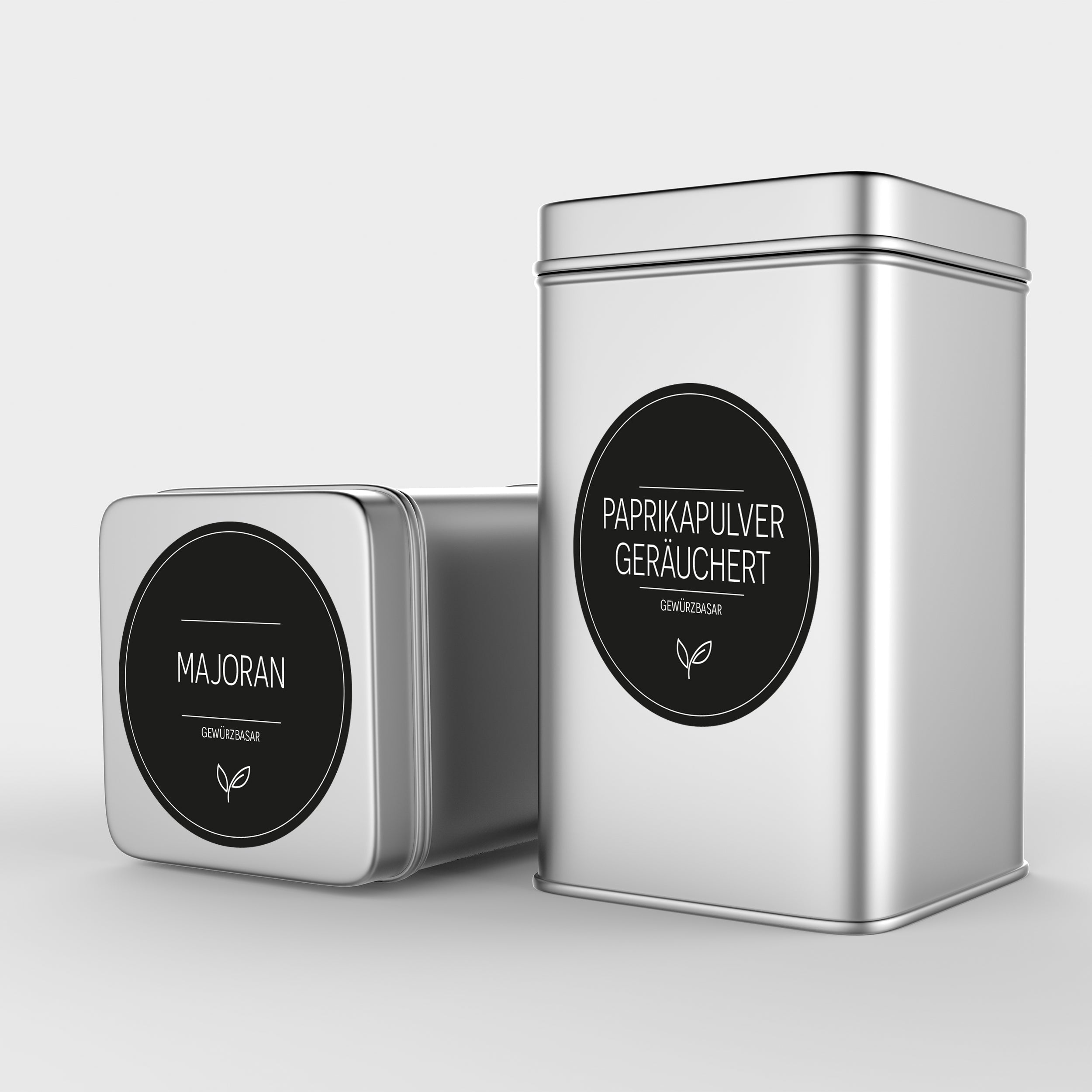 Runde schwarze Gewürzetiketten für Gläser, Set mit 144 Aufklebern, ideal für Gewürzbasar und Gewürzgläser, von aufkleberdrucker.de