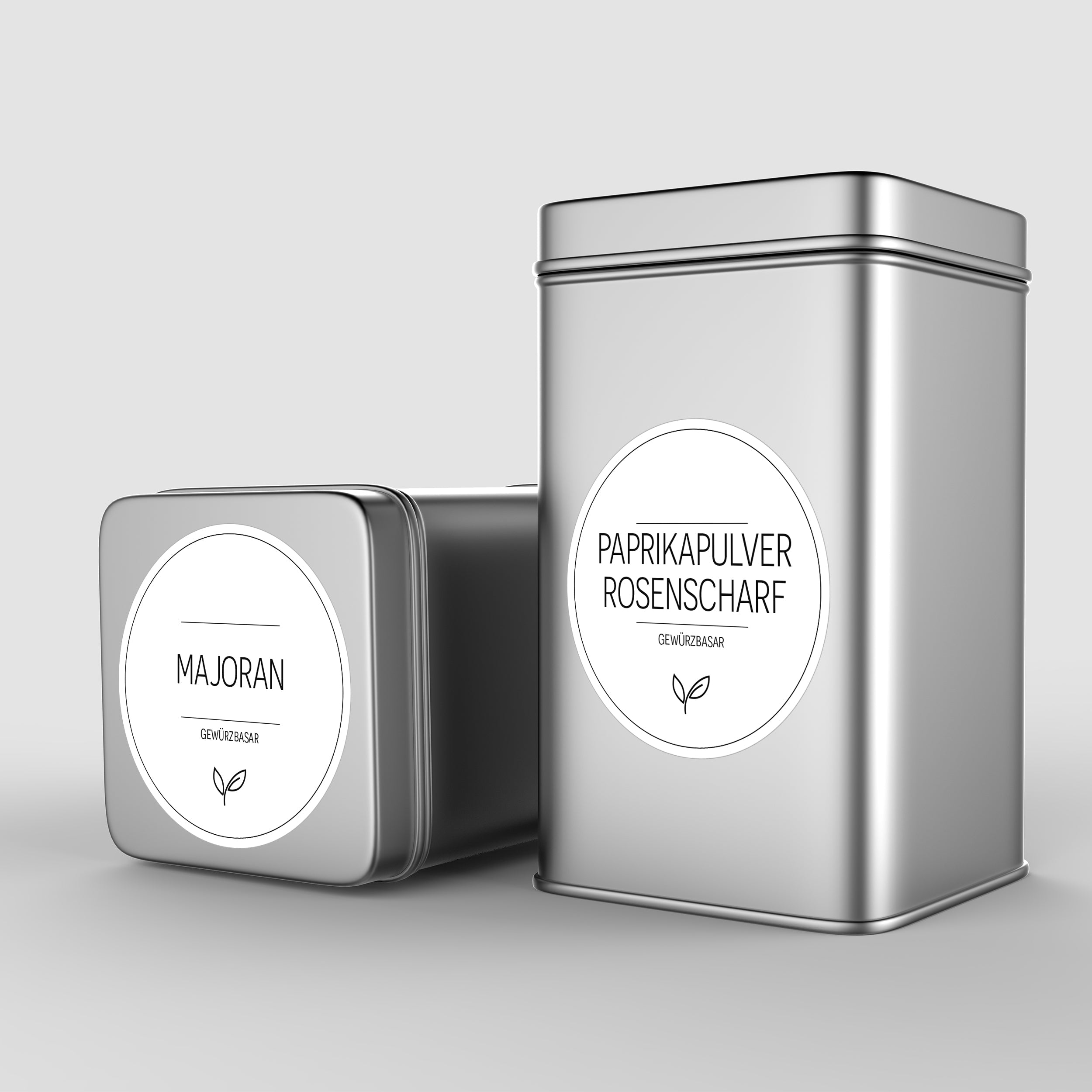 Runde weiße Gewürzetiketten für Gläser, 144 Stück, aufkleberdrucker.de, ideal für Gewürzgläser und Küchenorganisation