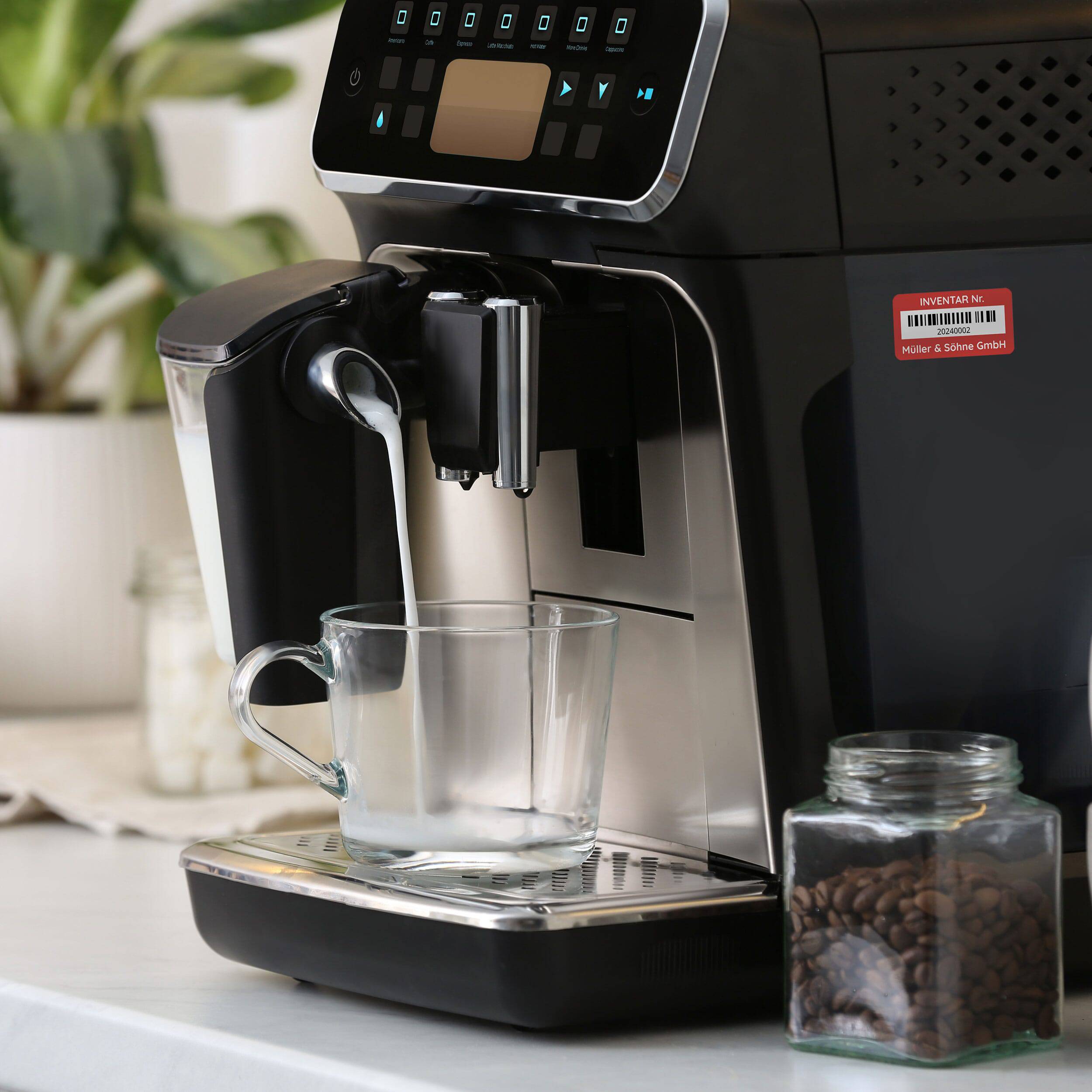 100 Inventar-Aufkleber 48x24 mm mit fortlaufender Nummer auf weißem Hintergrund, langlebiger Etikettendruck von aufkleberdrucker.de