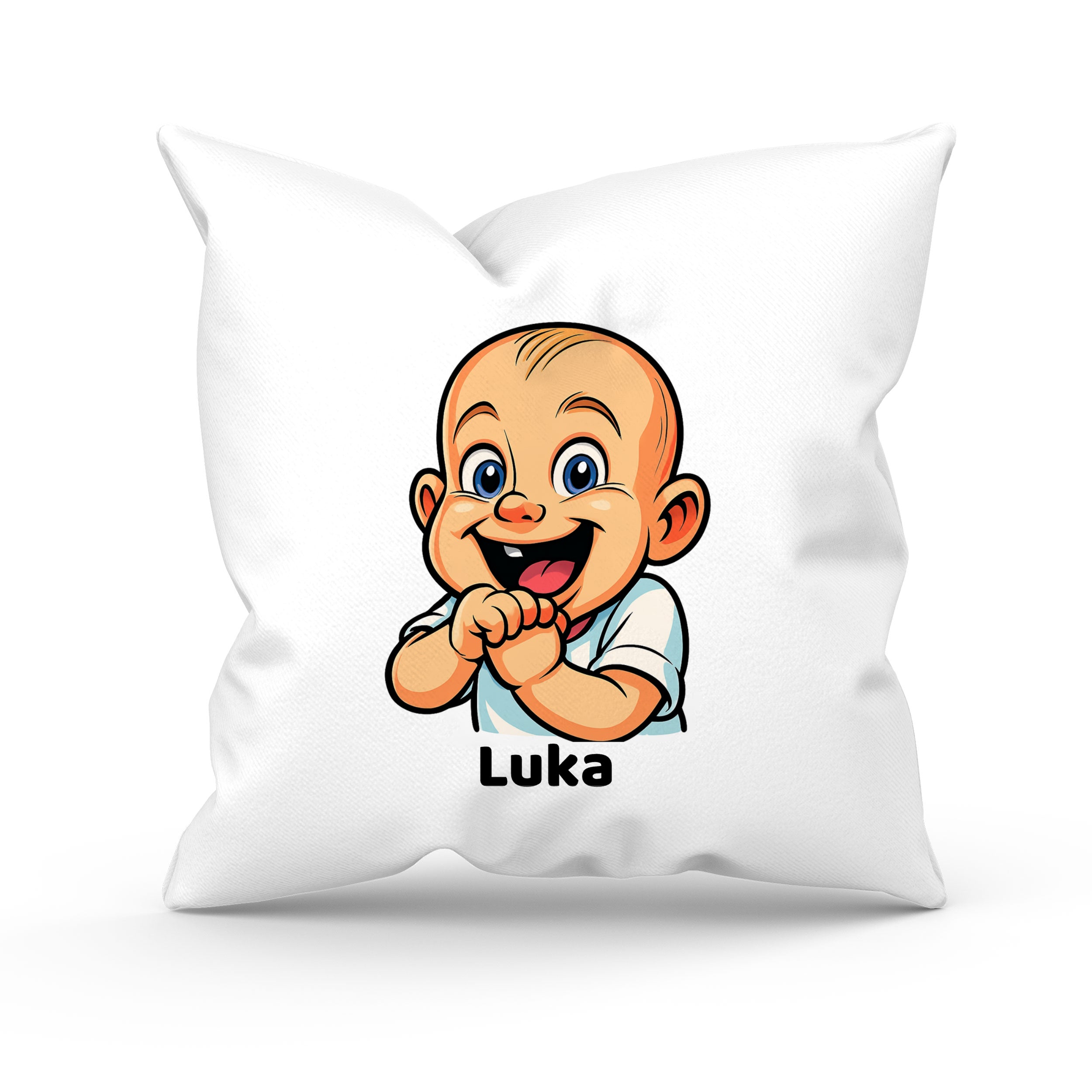 Bedruckter Kissenbezug mit Comic-Karikatur und individueller Gestaltung, weiches Textil, kreative Dekoration für das Zuhause