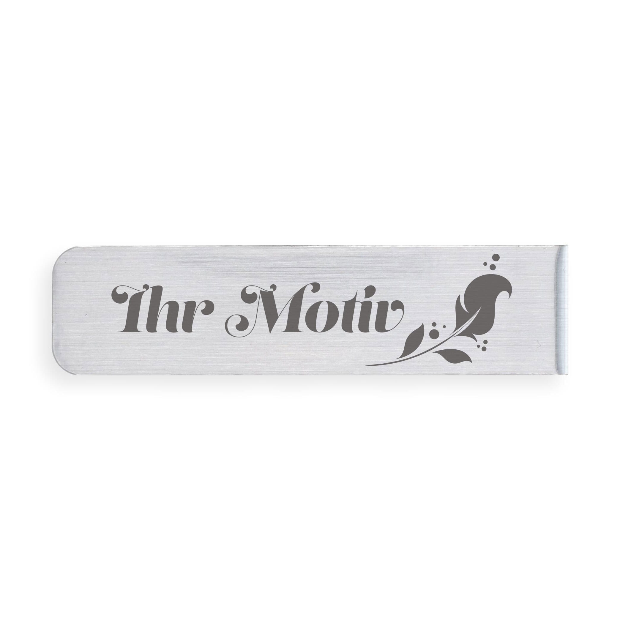 Personalisierter Magnet-Lesezeichen mit Gravur, zeigt ein dekoratives Lesezeichen mit individuellem Gravurmotiv in der Hand.