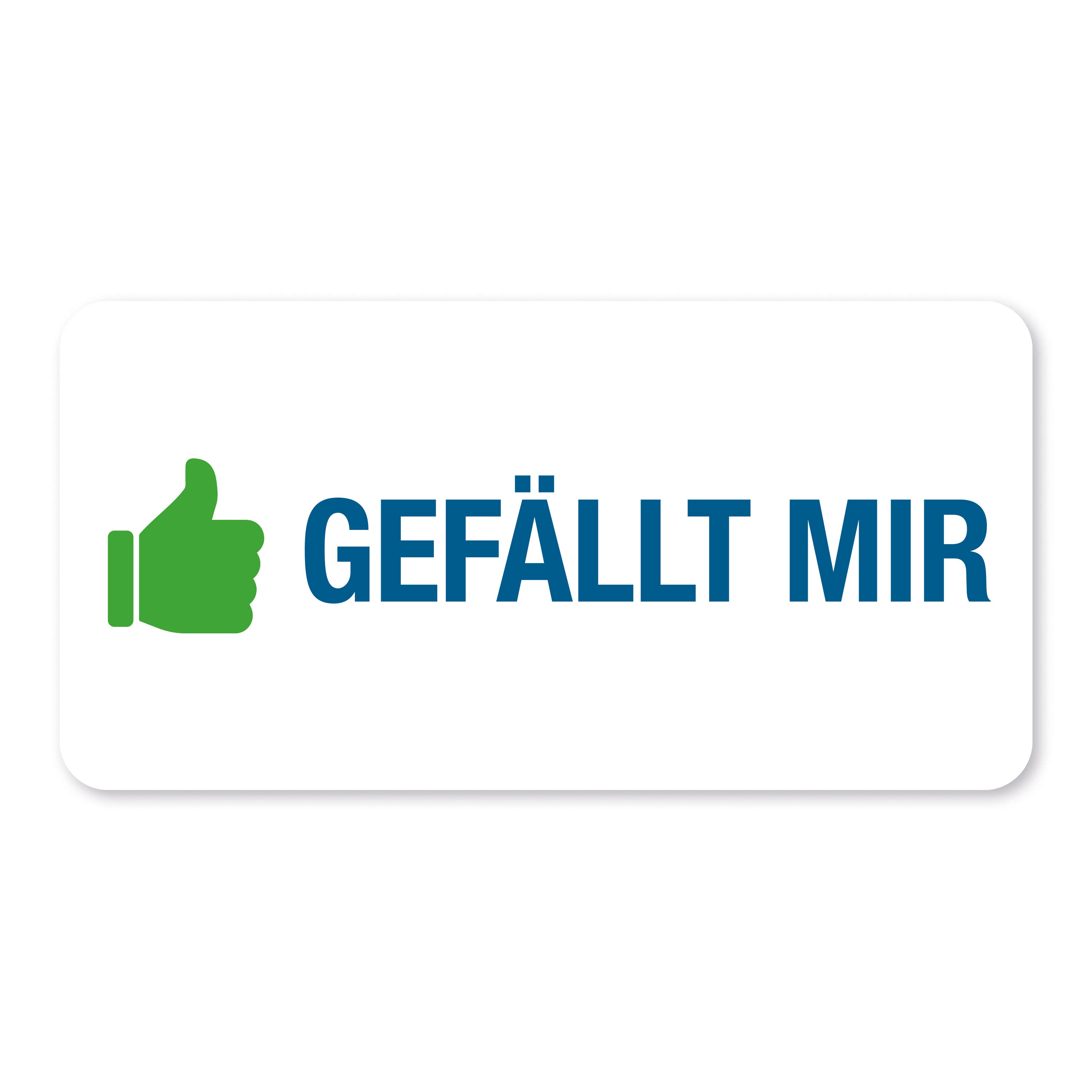 Aufkleber mit Piktogramm "Gefällt mir", 60x30 mm, 250 Stück, rollbare Etiketten, ideal für Marketing und Dekoration.
