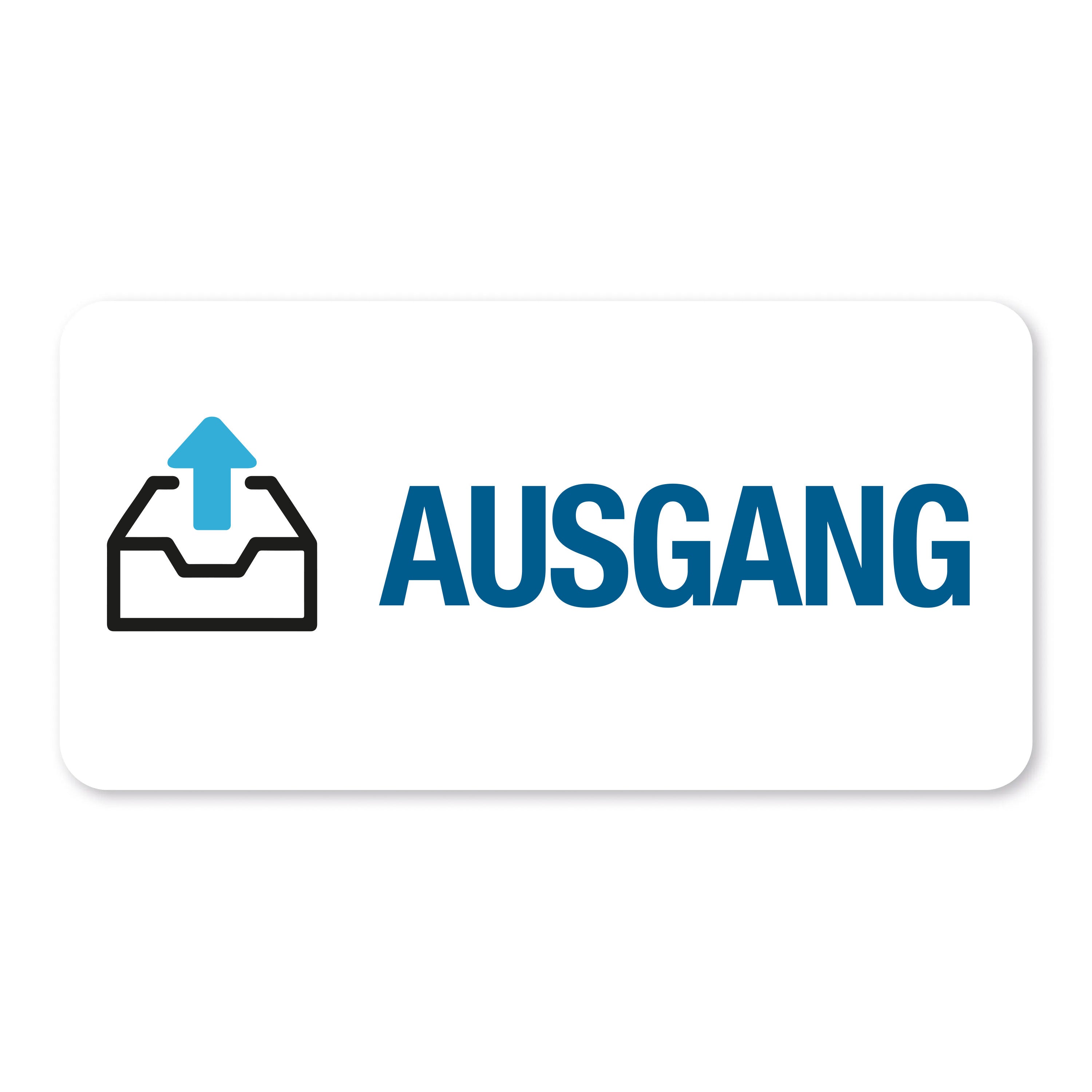 Aufkleber mit Piktogramm "Ausgang" auf 60x30 mm Rollenetikett, 250 Stück, für Beschilderung und Kennzeichnung.