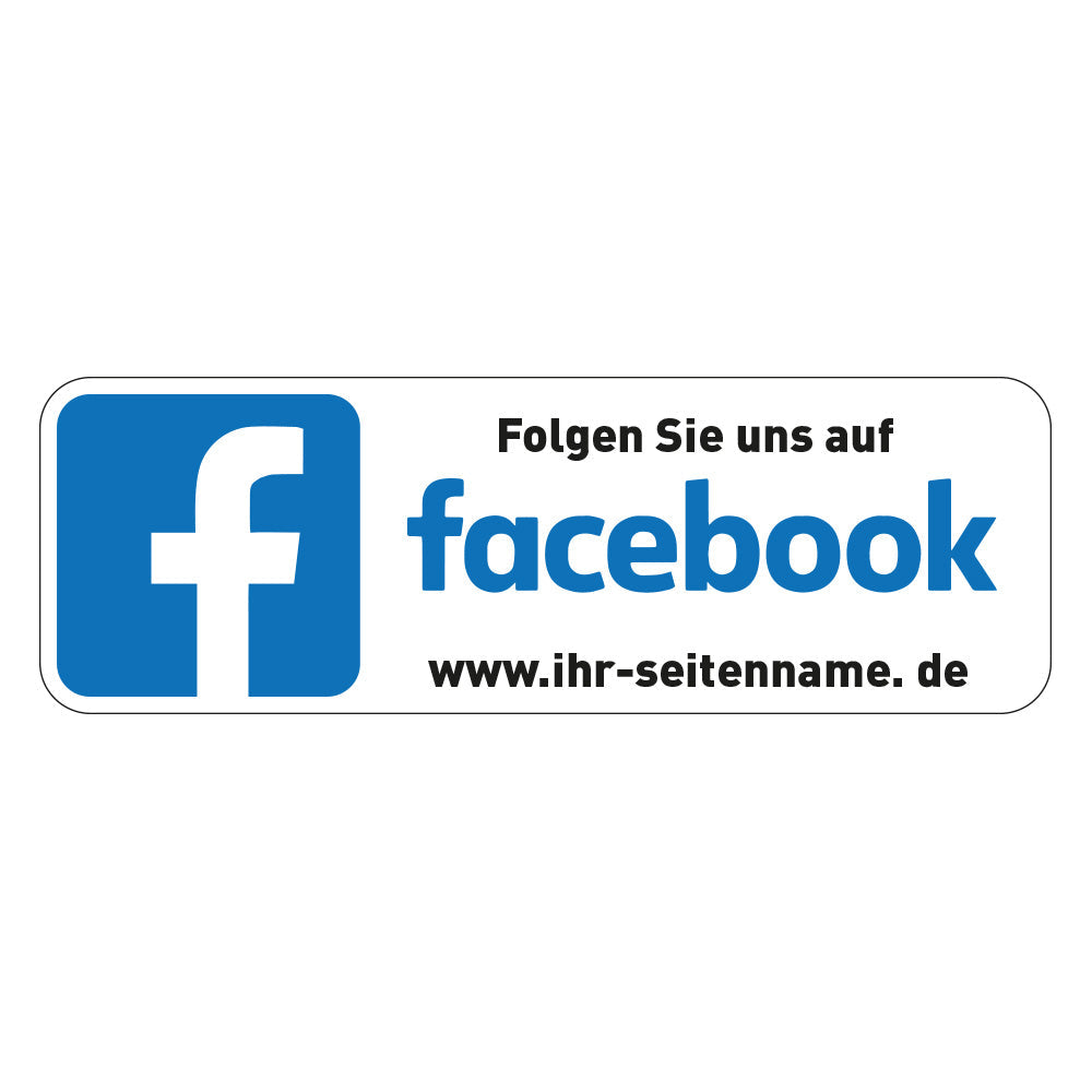 Social-Media Aufkleber Facebook individuell - Set (2 Bögen - 72 Stück - 200x300 mm)