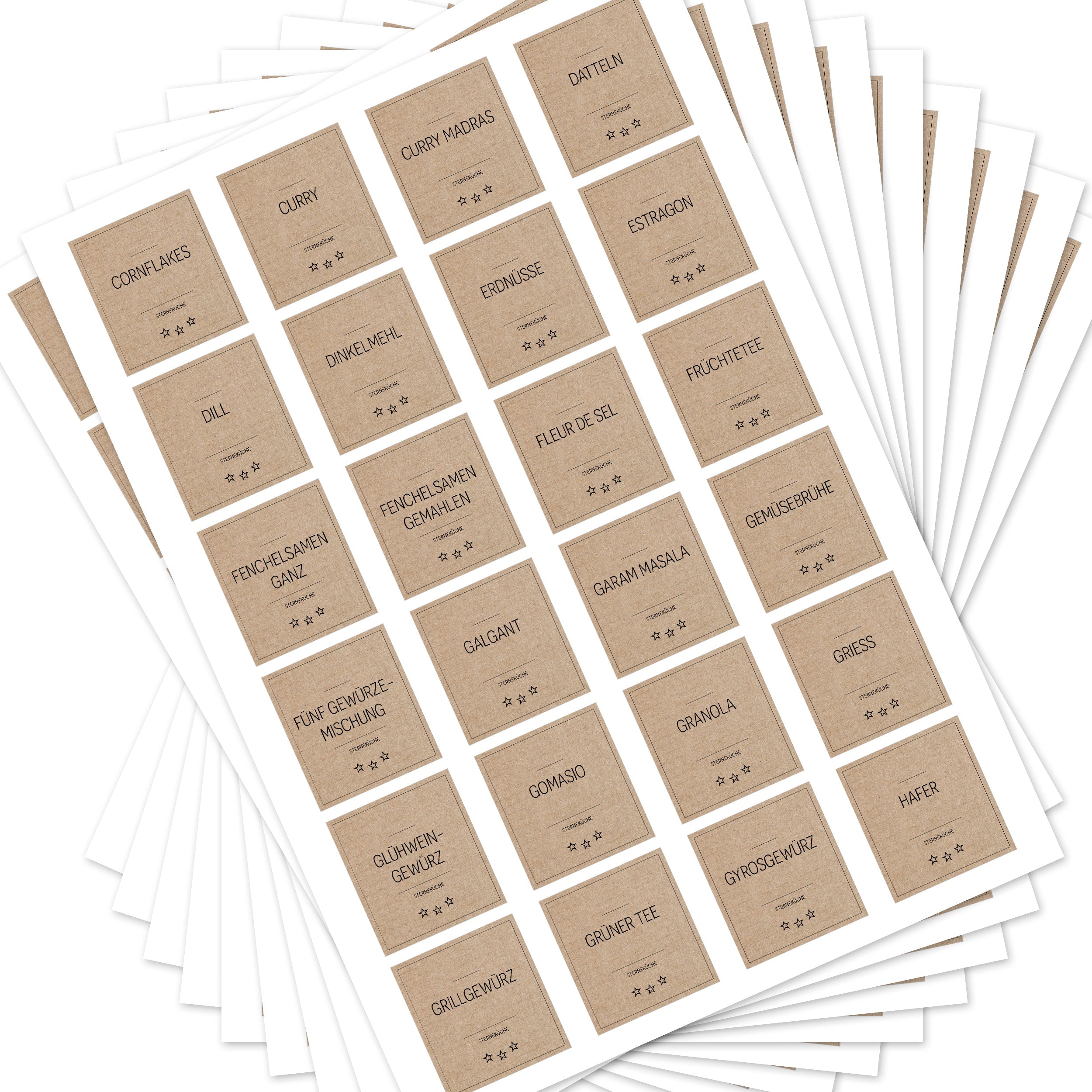 Sterneküche - Aufkleber für Profis - Etiketten für die Küche (Set mit 240 Aufklebern)