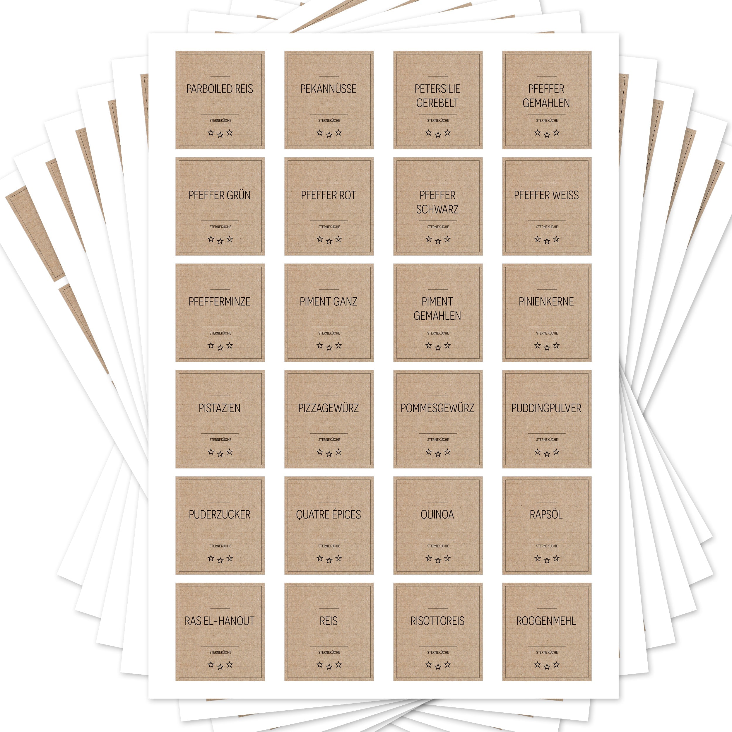 Sterneküche - Aufkleber für Profis - Etiketten für die Küche (Set mit 240 Aufklebern)