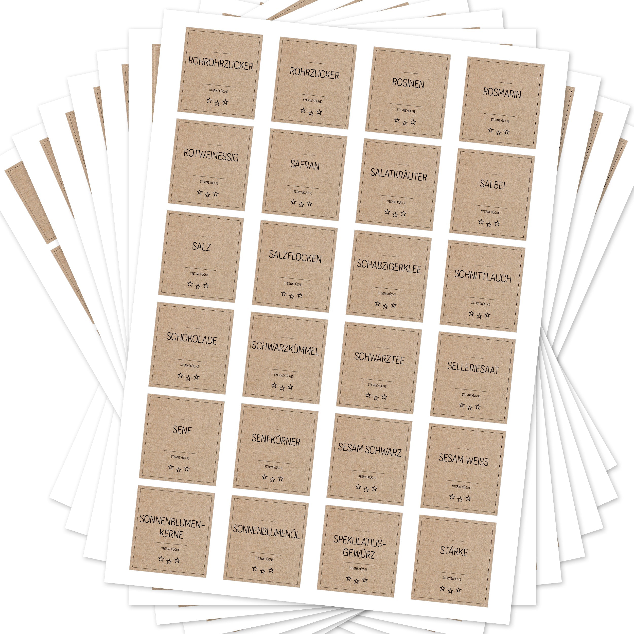 Sterneküche - Aufkleber für Profis - Etiketten für die Küche (Set mit 240 Aufklebern)