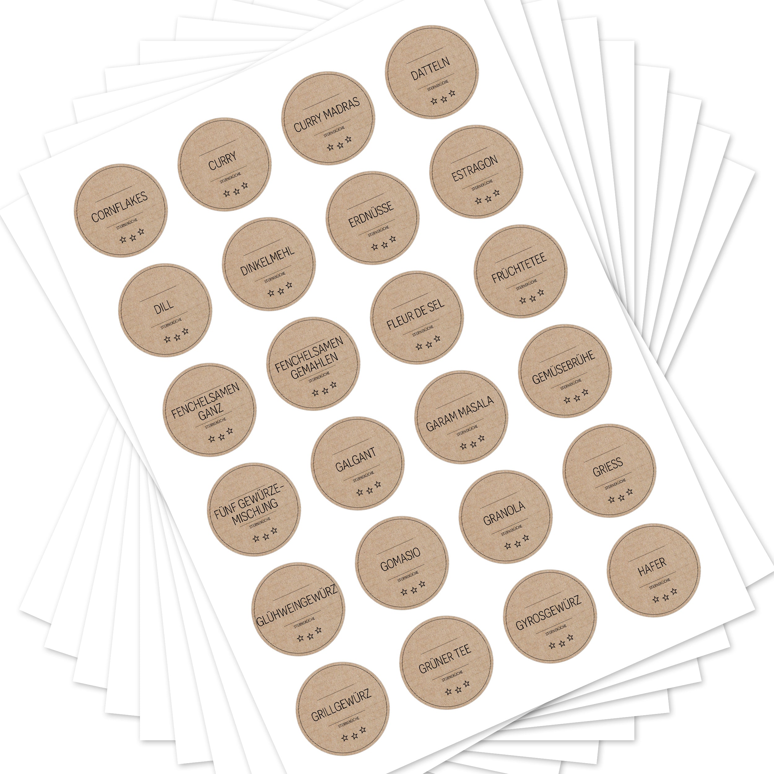 Sterneküche - Aufkleber für Profis - Etiketten für die Küche (Set mit 240 Aufklebern)
