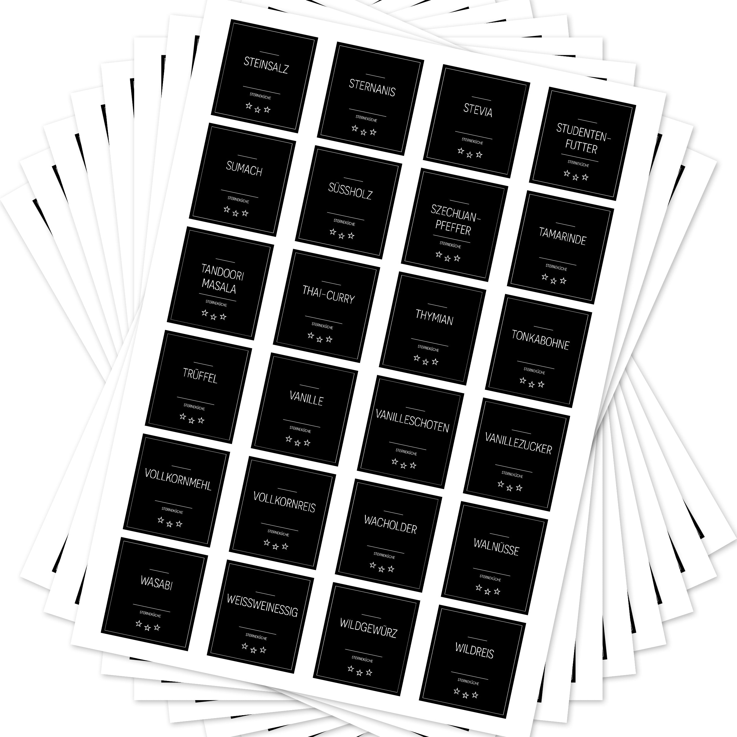 Sterneküche - Aufkleber für Profis - Etiketten für die Küche (Set mit 240 Aufklebern)