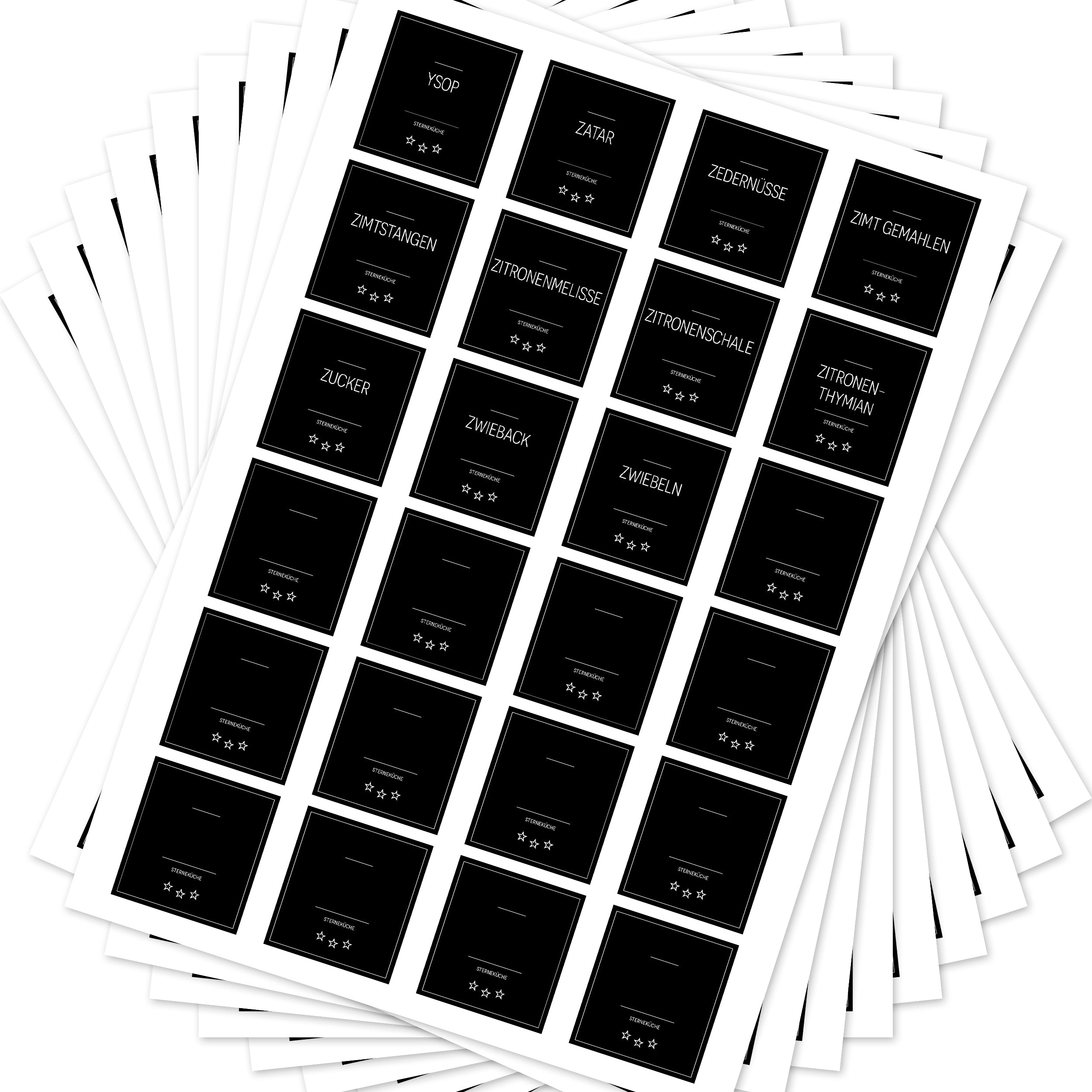 Sterneküche - Aufkleber für Profis - Etiketten für die Küche (Set mit 240 Aufklebern)
