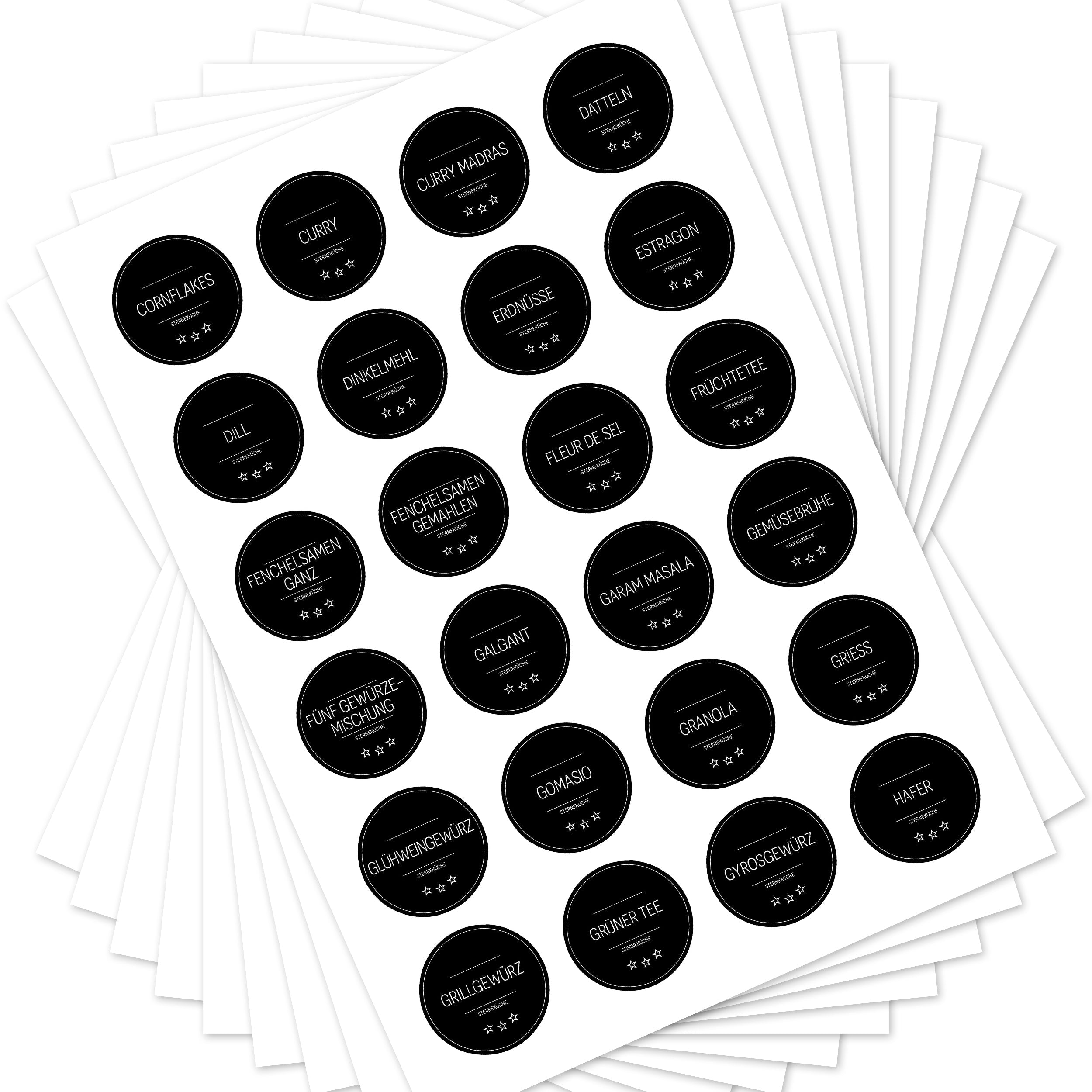 Sterneküche - Aufkleber für Profis - Etiketten für die Küche (Set mit 240 Aufklebern)