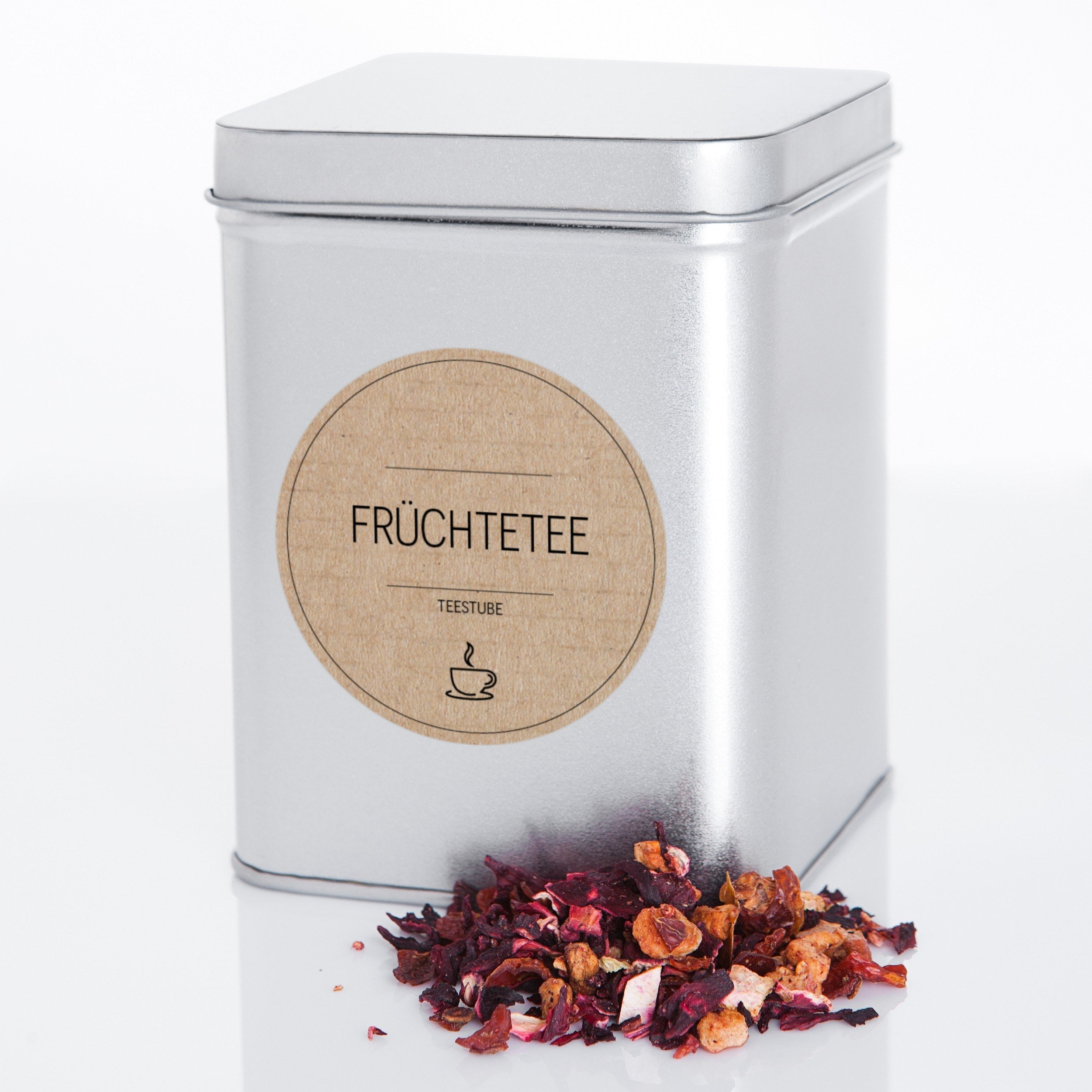 Runde braune Tee-Aufkleber für Teedosen, Set mit 48 Etiketten, perfekt für Tee- und Teedosen, von aufkleberdrucker.de