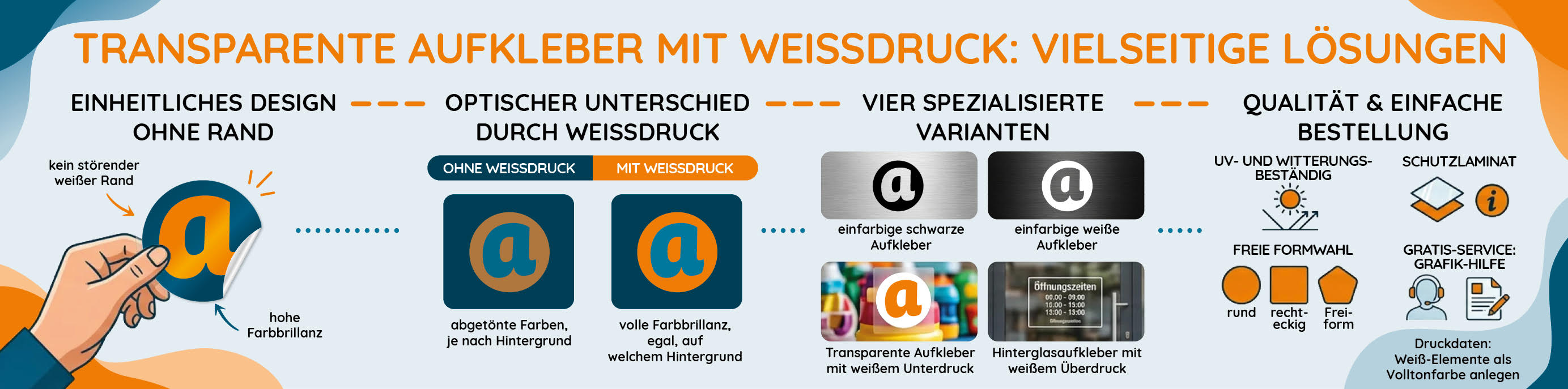 Digitaldruck Aufkleber: Transparente Aufkleber