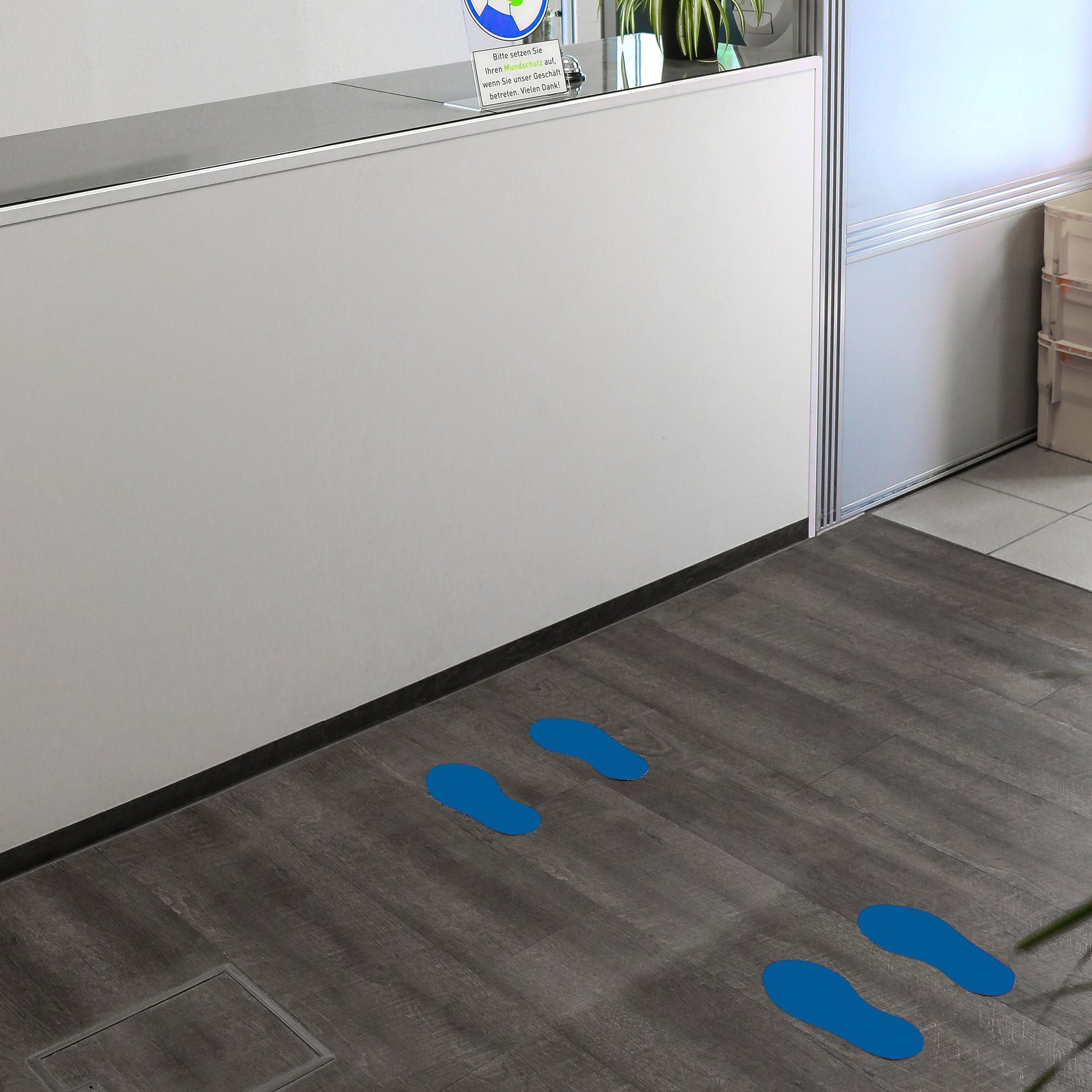 Fußbodenaufkleber für Fußpaar, 10 Paar, Größe 250x110 mm, rutschfestes Vinyl, für sichere Markierungen auf dem Boden