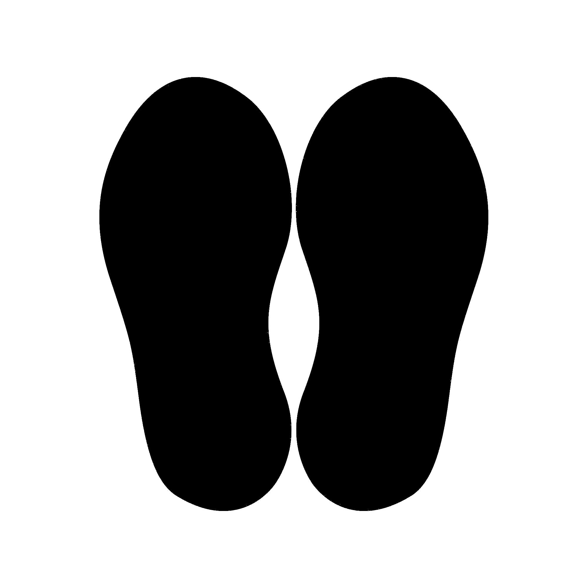 Fußbodenaufkleber Fußpaar in Schwarz, 10 Paar, 250x110 mm, rutschfestes Material für sicheren Bodenaufkleber.