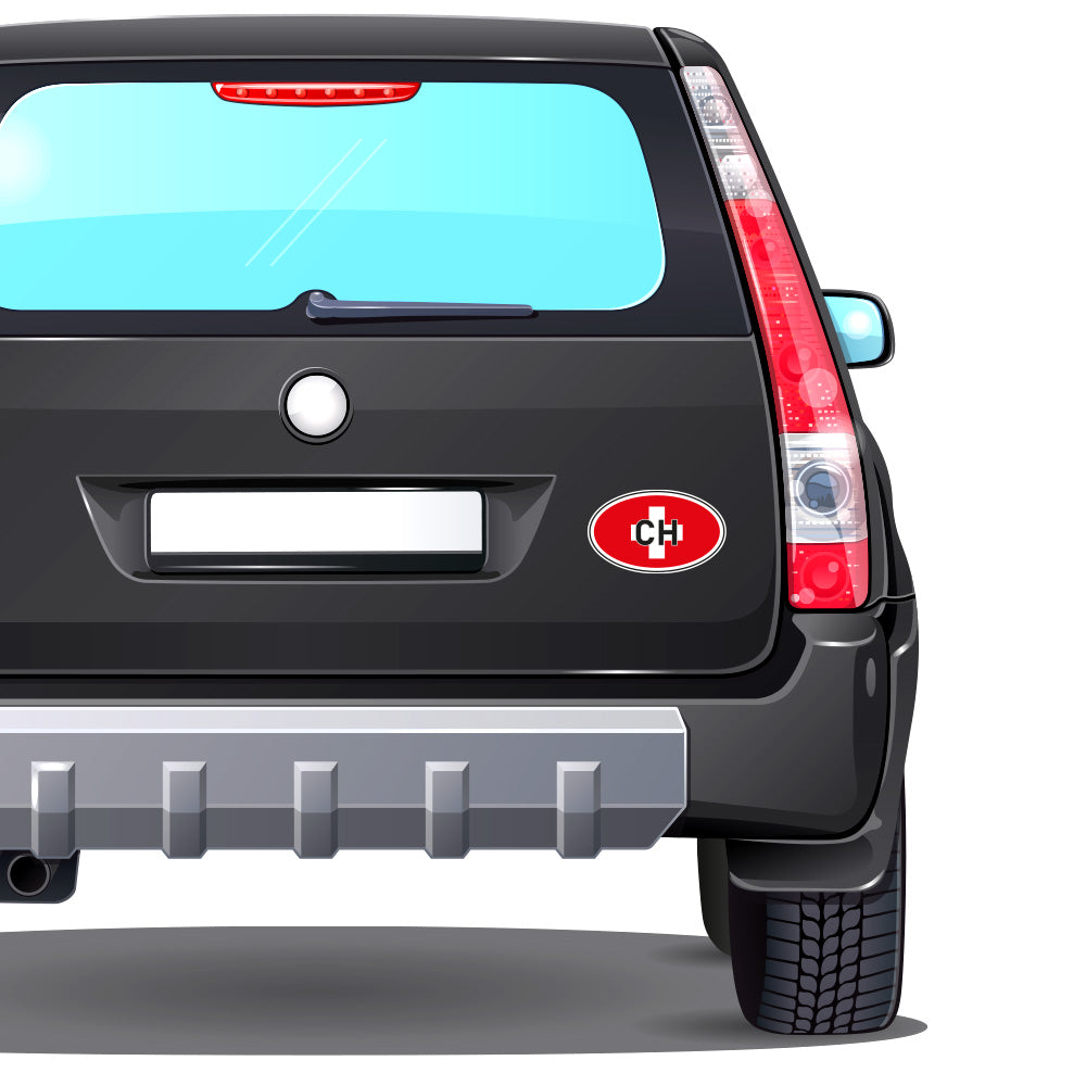 Autoaufkleber Länderkennzeichen - Schweiz (7 Stück - 200x300 mm)
