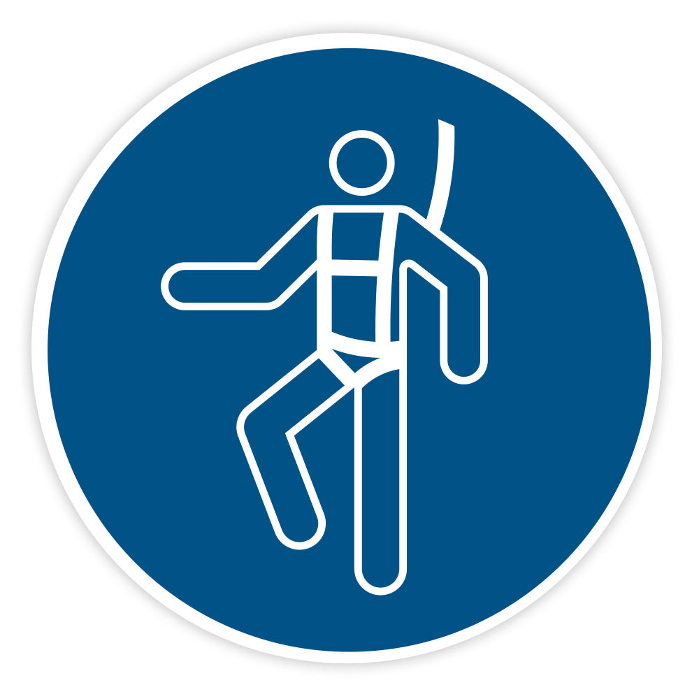 Gebotaufkleber Auffanggurt benutzen