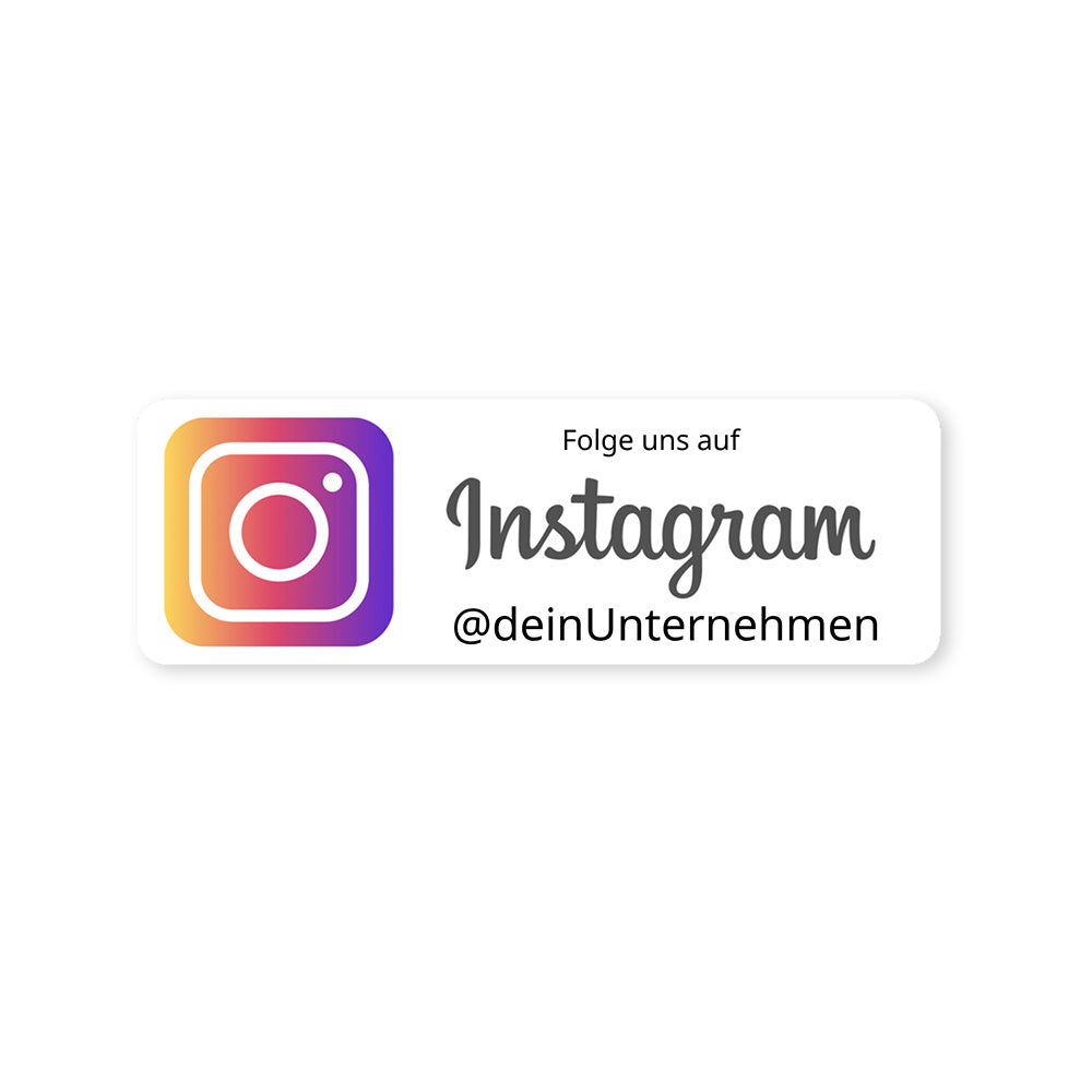 Individuelle Instagram Social-Media Aufkleber, 2 Bögen mit 72 kleinen Aufklebern 60x20 mm, bunt und ansprechend gestaltet.