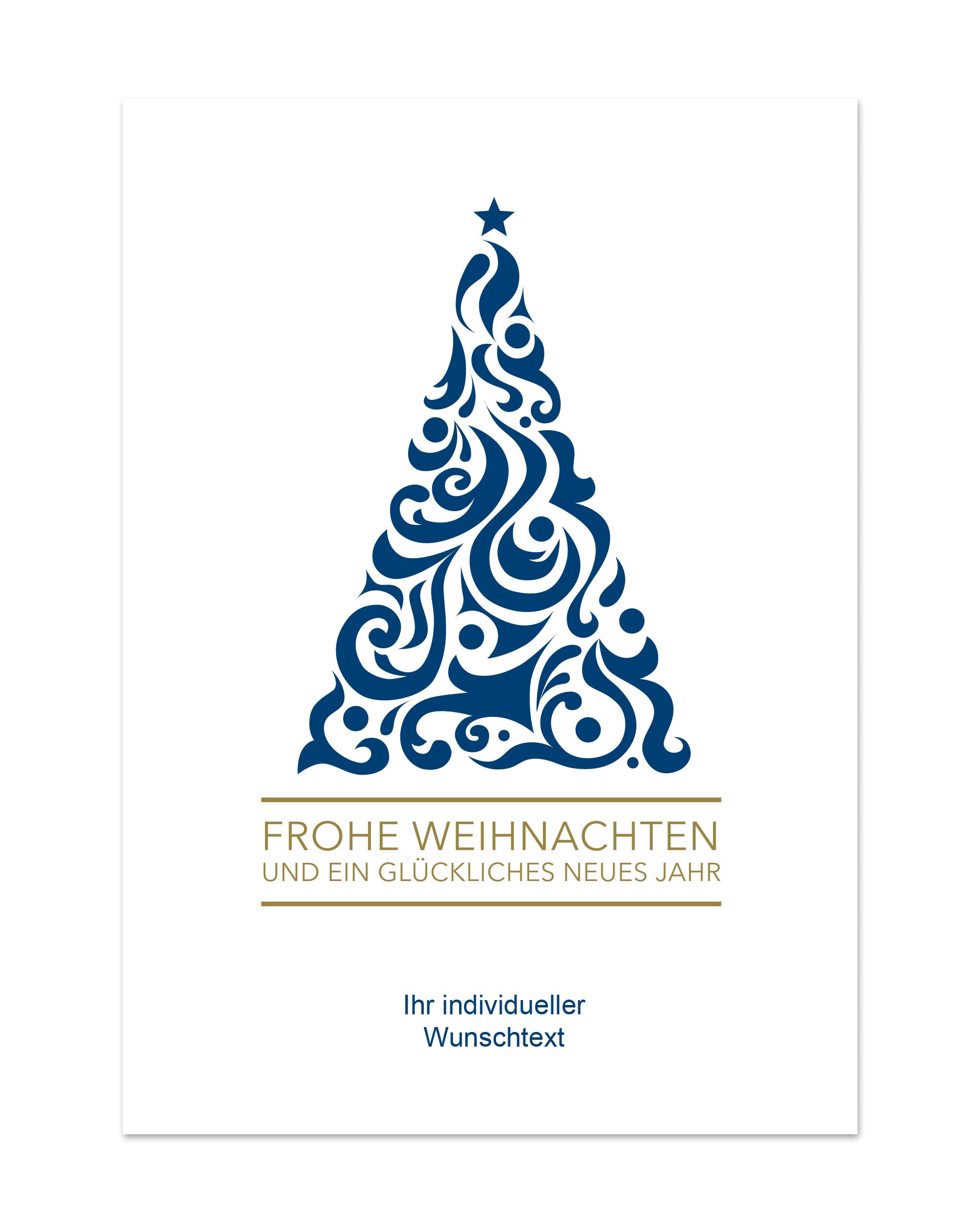 Weihnachtsgrußkarte DIN A6 mit Umschlag, personalisiert mit Logo oder Name, Weihnachtsmotiv, von aufkleberdrucker.de