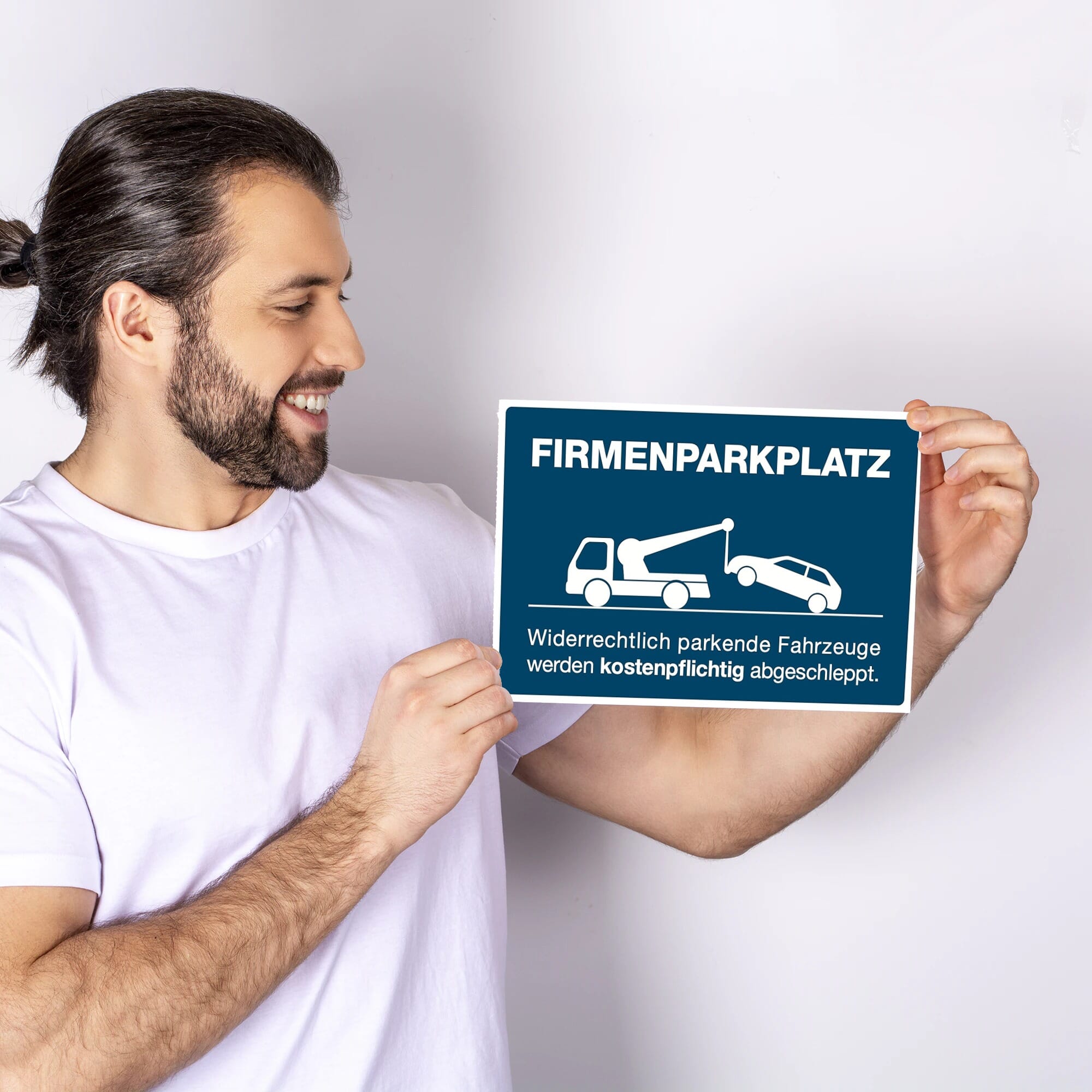 Schild Alu-Verbund Firmenparkplatz (signablau, 200x300x4 mm)