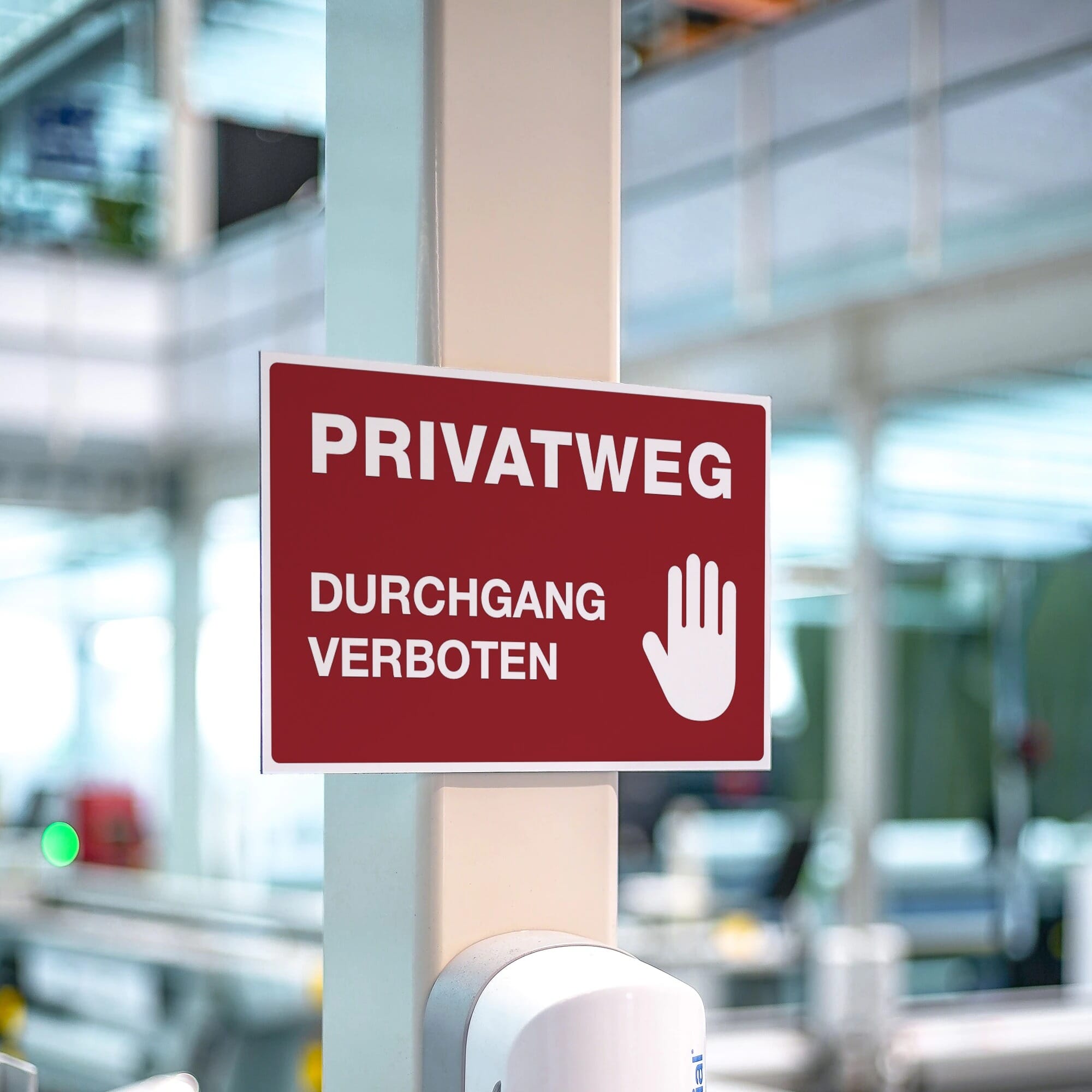Schild Alu-Verbund PRIVATWEG - DURCHGANG VERBOTEN (signalrot, 300x200x4 mm)