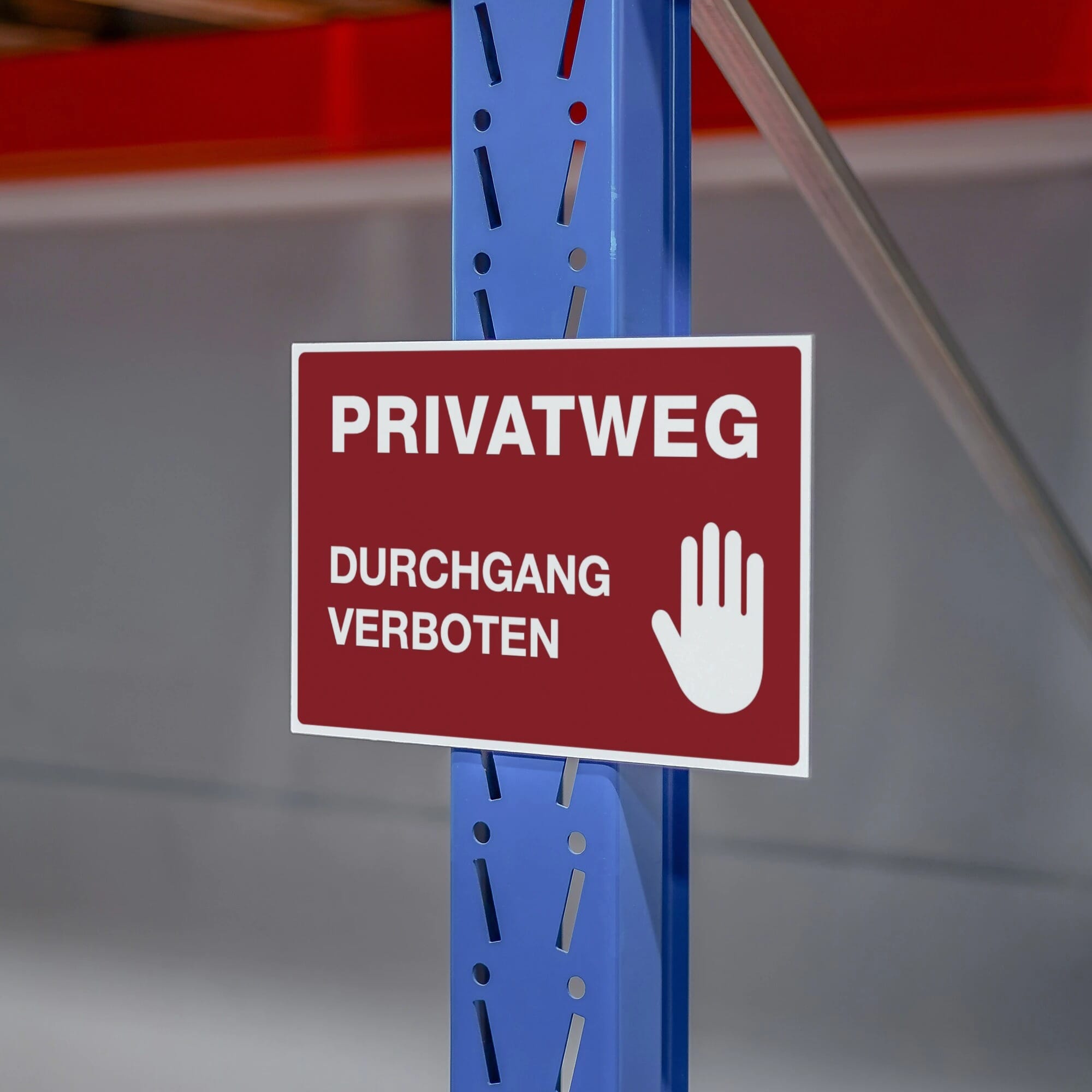 Schild Alu-Verbund PRIVATWEG - DURCHGANG VERBOTEN (signalrot, 300x200x4 mm)