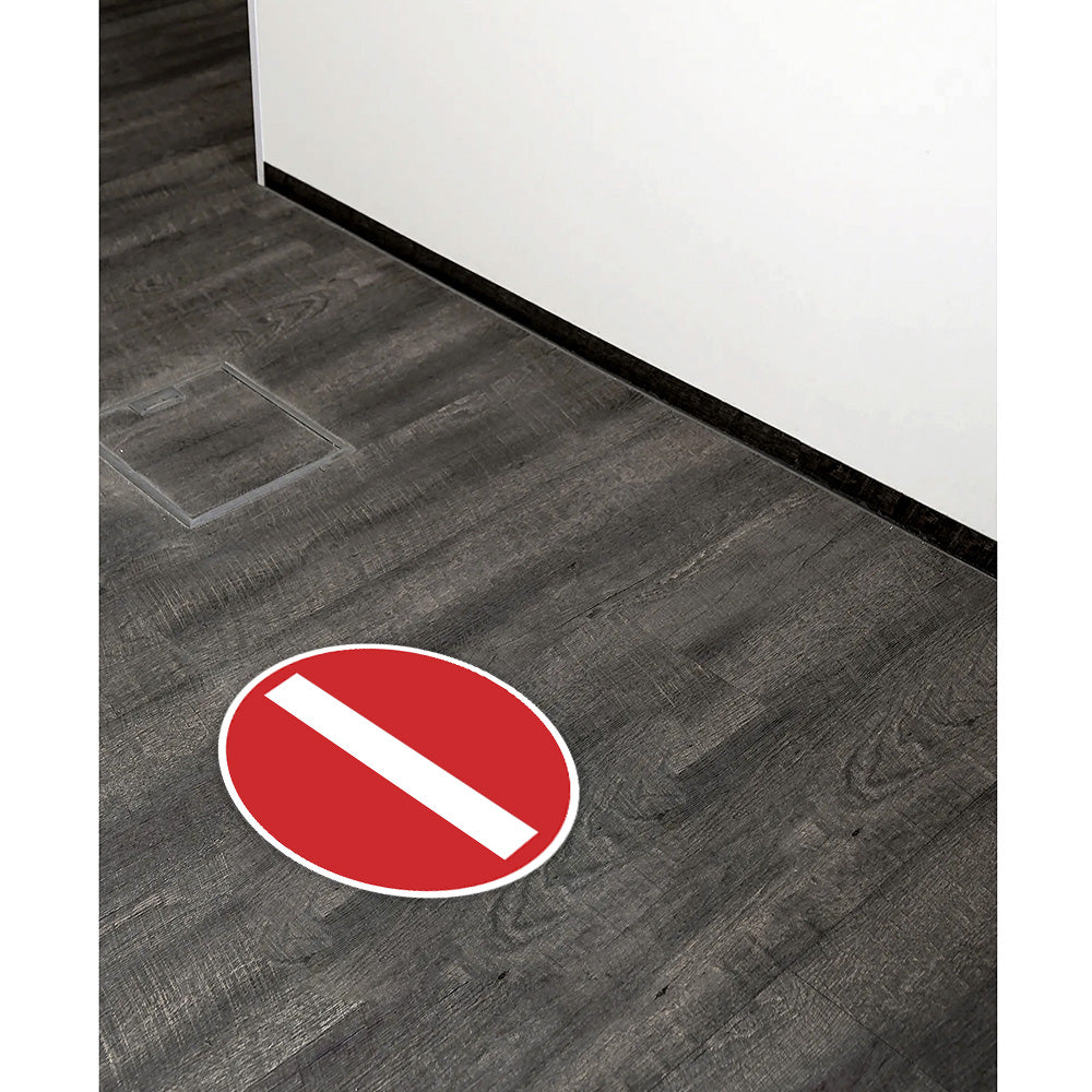 Fußbodenaufkleber - Bodenmakierung "Durchgang verboten" (300x300 mm)