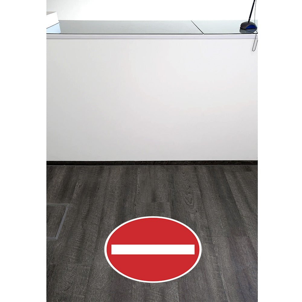 Fußbodenaufkleber - Bodenmakierung "Durchgang verboten" (300x300 mm)