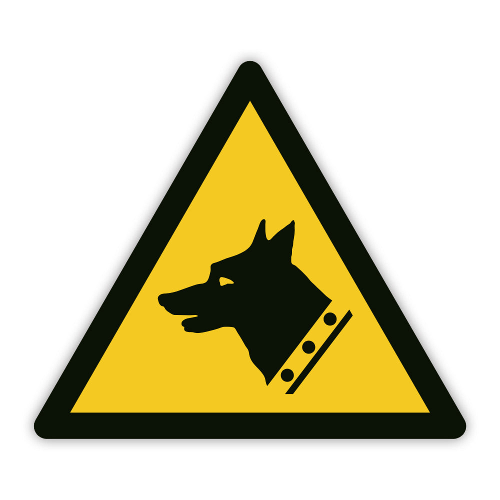 Warnaufkleber vor dem Hund