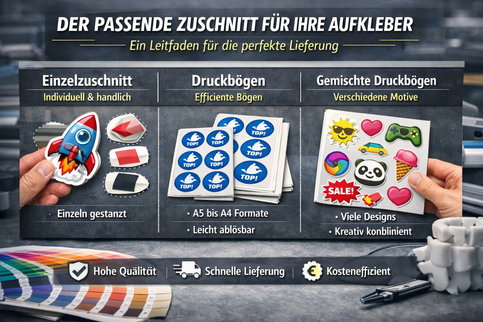 Der passende Zuschnitt für Ihre Aufkleber: Ein Leitfaden für die perfekte Lieferung