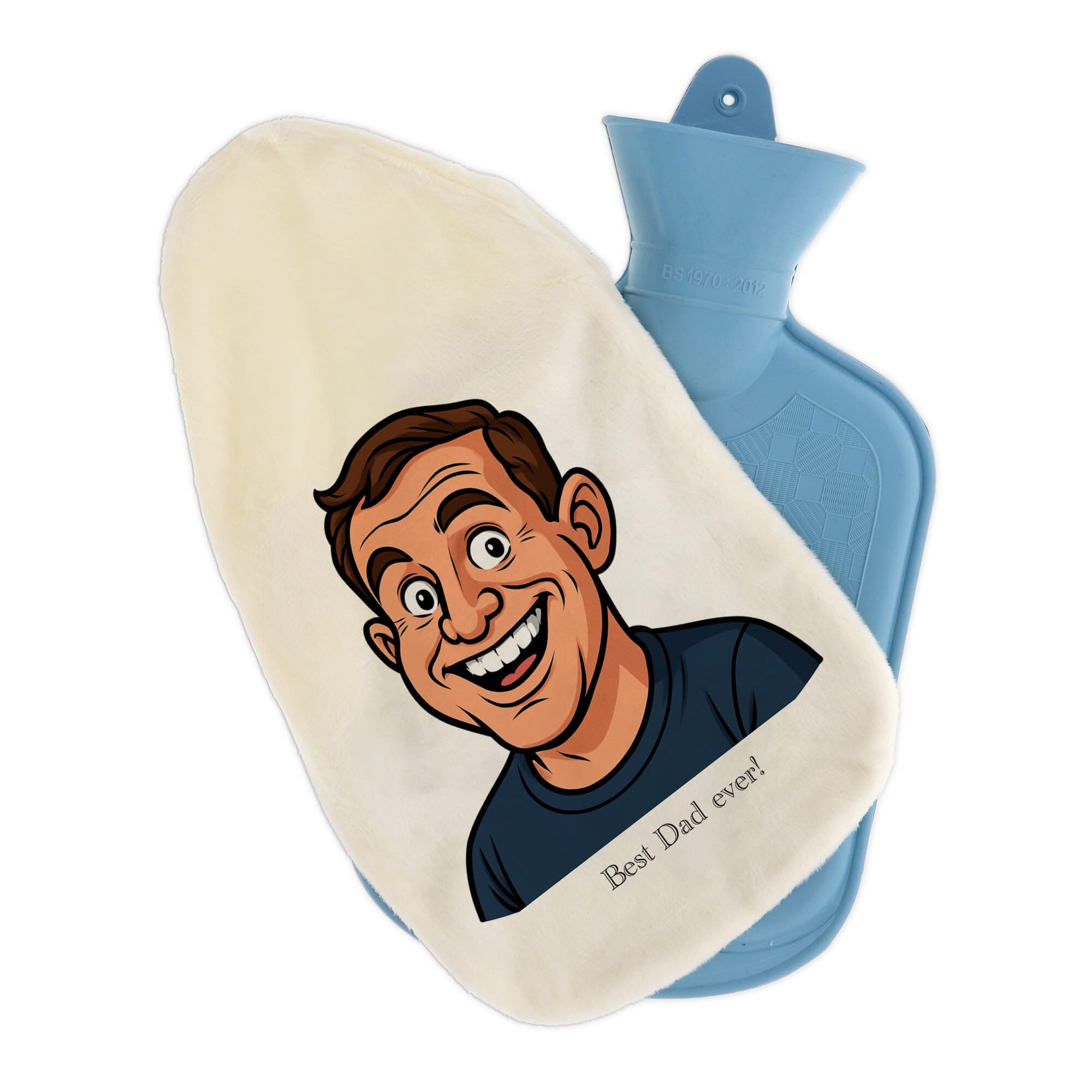 Personalisierte Wärmflasche mit individuellem Aufdruck als Geschenkvorlage.
