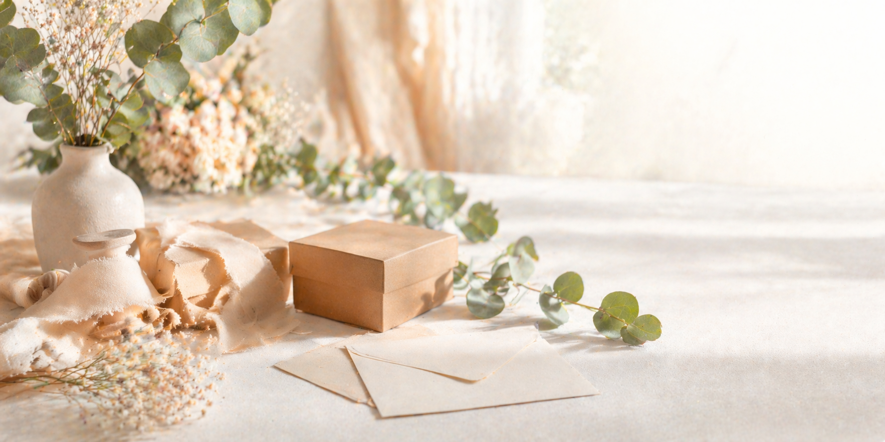 Runde und sechseckige Hochzeitsaufkleber in verschiedenen floralen und eleganten Designs auf hellem Hintergrund.