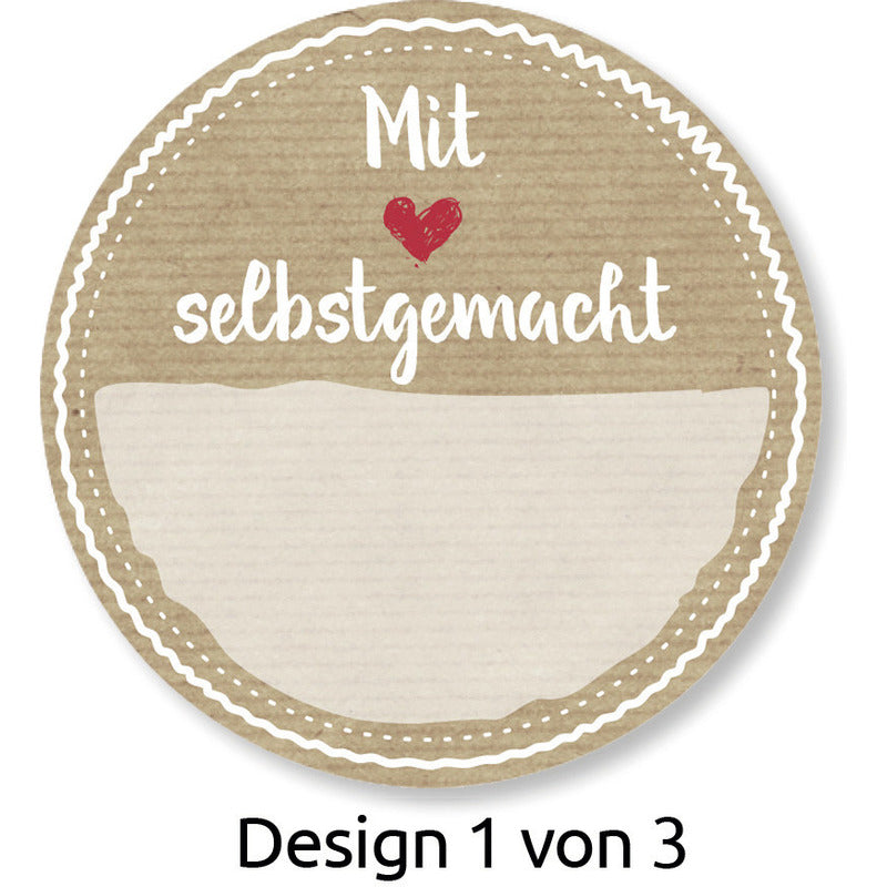 50 Avery Zweckform Aufkleber "Selbstgemacht" in verschiedenen Designs, perfekt für DIY-Projekte und Geschenkdekorationen