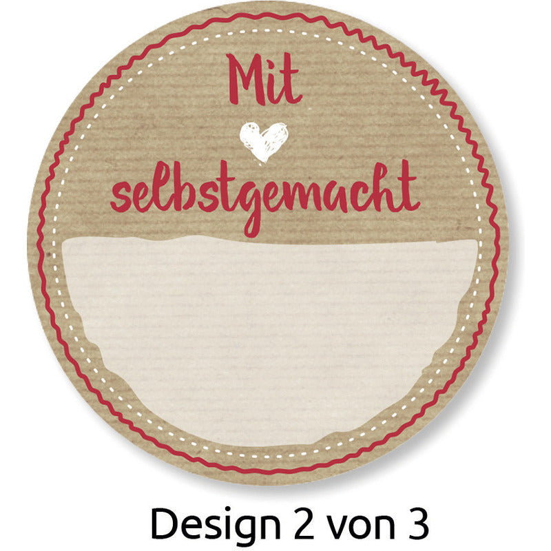 50 selbstklebende Aufkleber "Selbstgemacht" von Avery Zweckform, weiße Etiketten auf Trägerpapier, ideal für Bastelprojekte