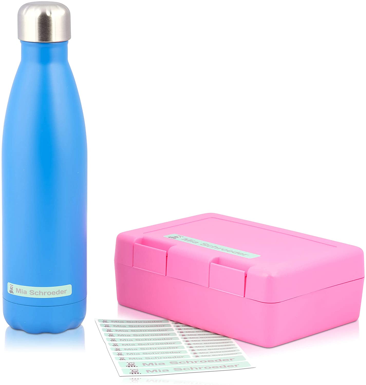 Kinder-Namensaufkleber in drei Größen, bunte Etiketten für Schule und Freizeit, von aufkleberdrucker.de