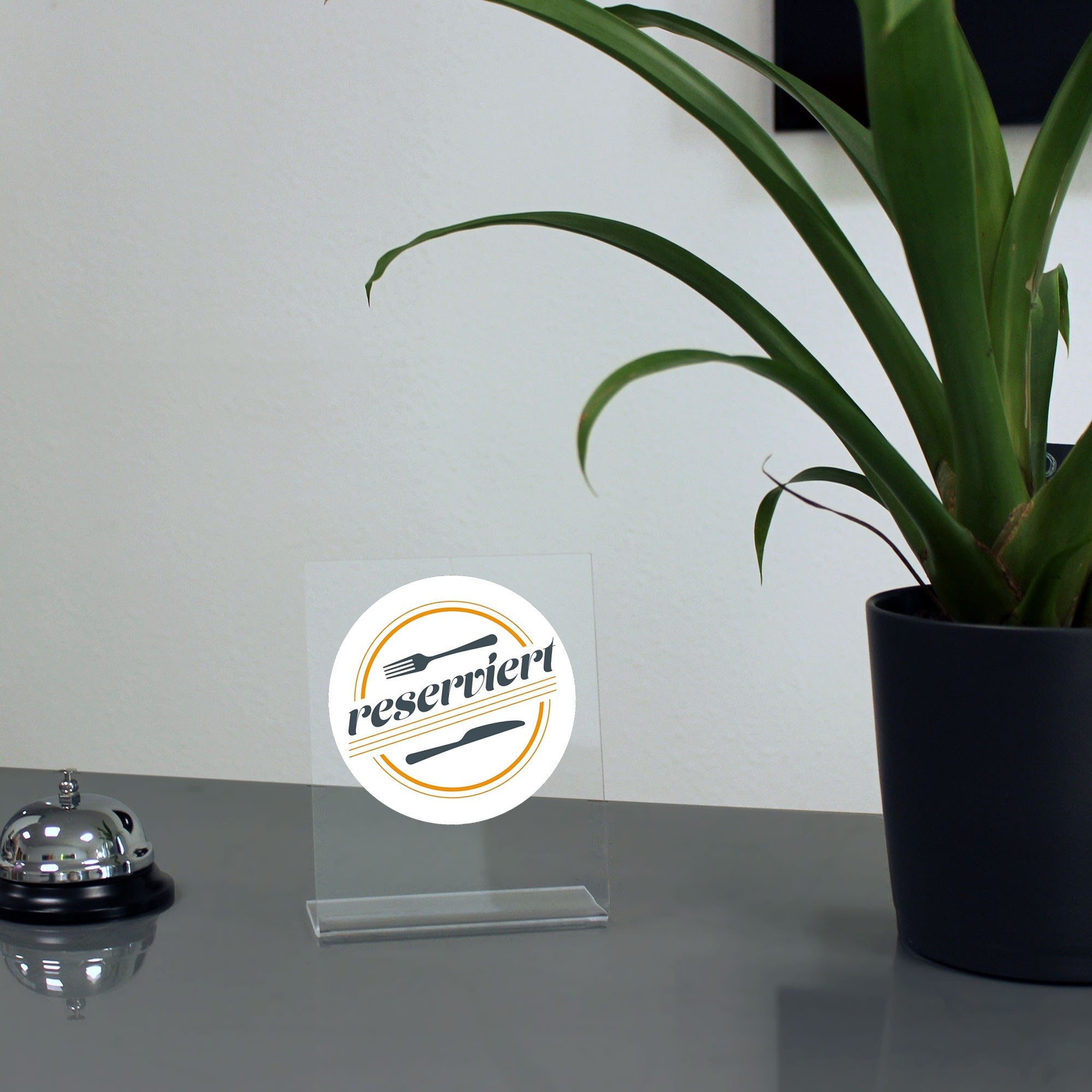 Acrylaufsteller "reserviert" - Besteck (ca.100x150 mm)