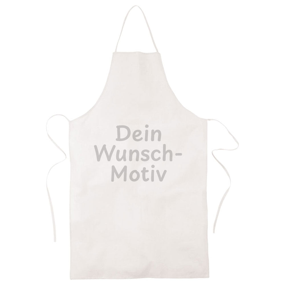 Graue Kinder-Schürze mit individuellem Druck, zeigt ein ABC-Mäppchen, aus Baumwolle, geeignet für kreative Küchenarbeit.