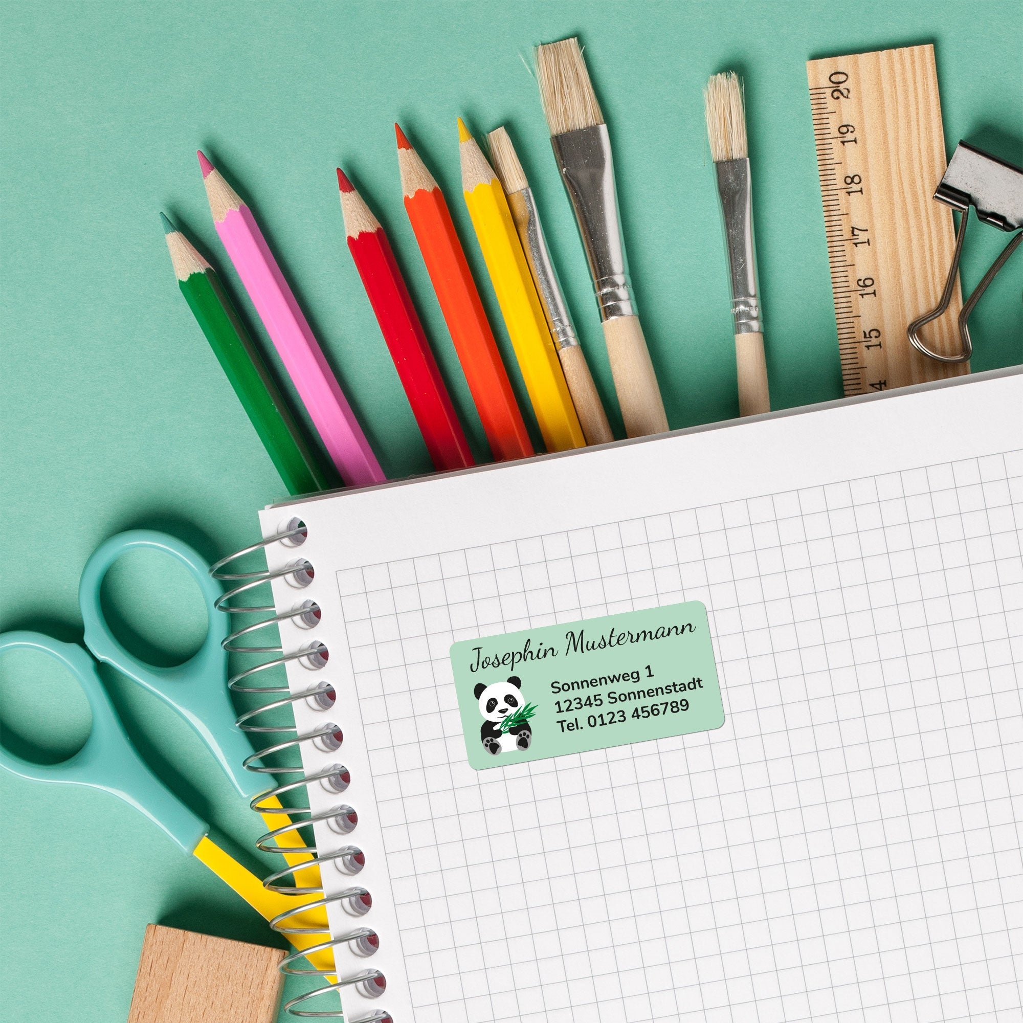 50 individuelle Adressaufkleber in 50x25 mm, mit Namens- und Adressdruck, für Schule, Kita und mehr, von aufkleberdrucker.de