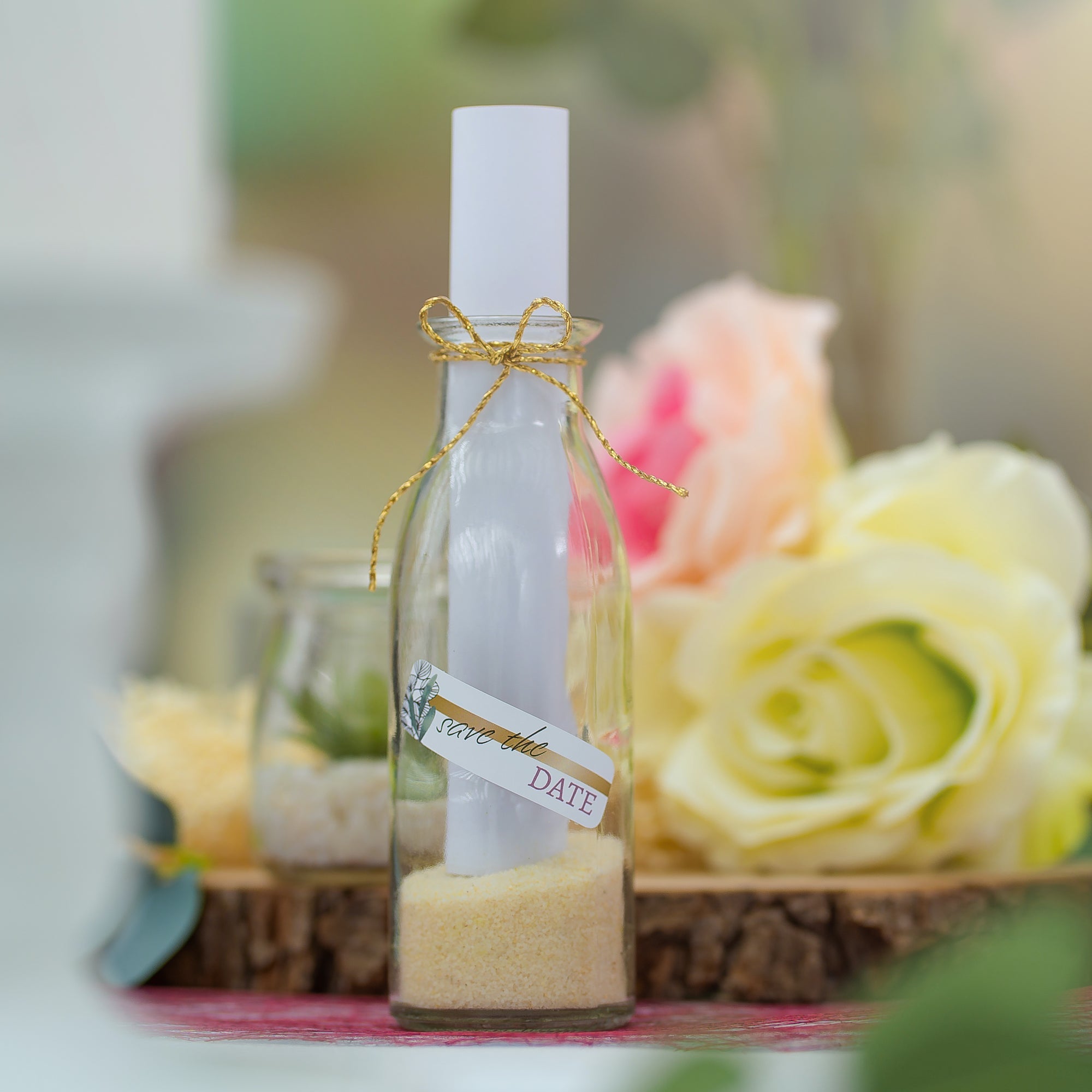 Hochzeit Aufkleber Eukalyptus Set mit 80 verschiedenen großen und kleinen Aufklebern mit Texten, ideal fürs Save-the-Date.