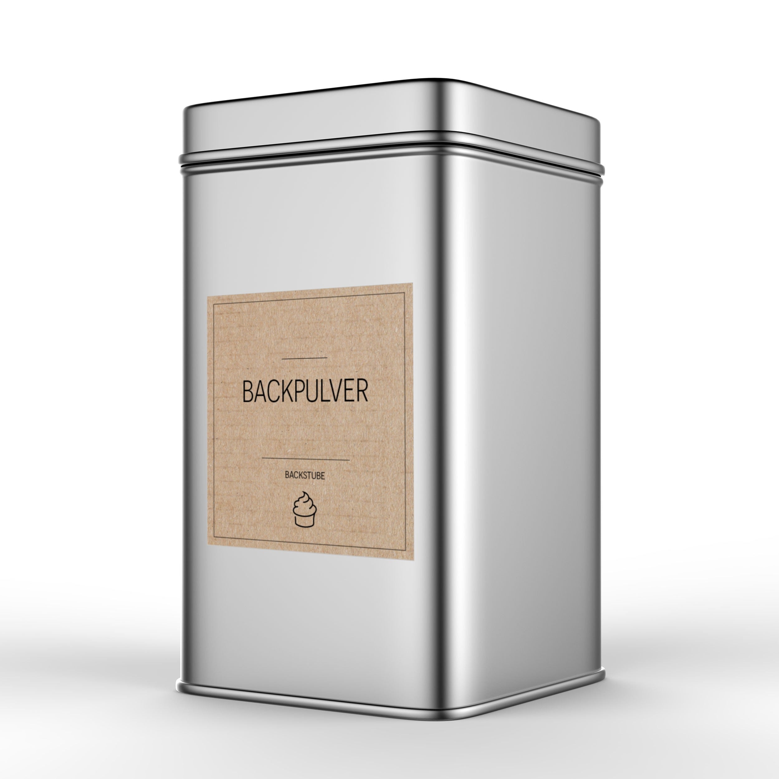 Back-Etiketten für Backzutaten, braune eckige Aufkleber in Set mit 120 Stück, aufkleberdrucker.de