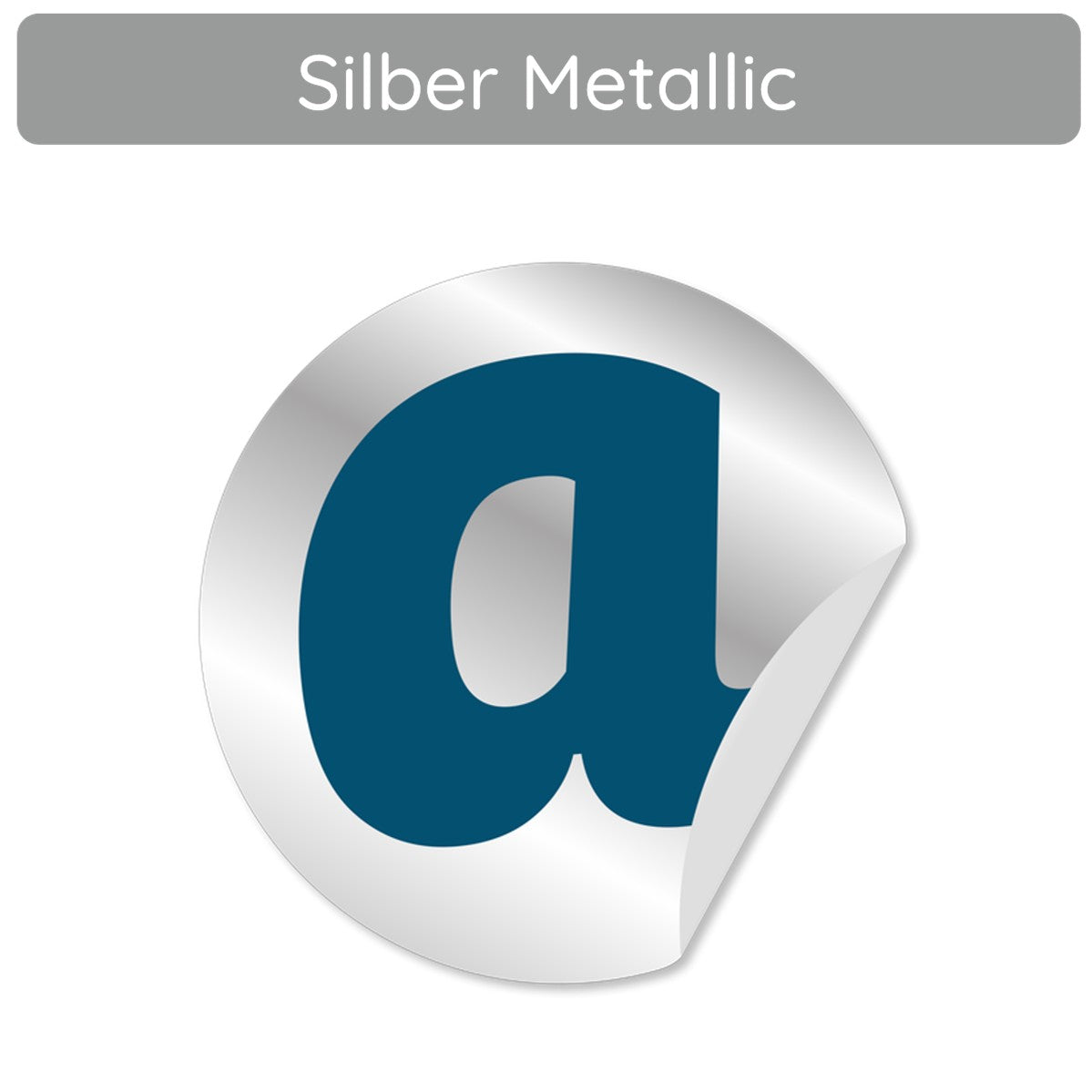 Silberner Metallic-Aufkleber von Orafol, glänzende, reflektierende Oberfläche, ideal für kreative Dekorationen und Beschriftungen.