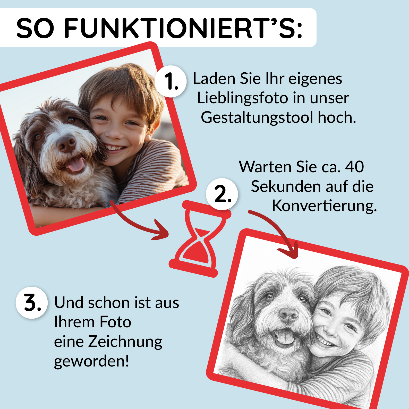 Puzzle mit Aquarellzeichnung und Personalisierung, inklusive Herzdose, 96 Teile, von aufkleberdrucker.de, detailreiche Bleistiftkunst.