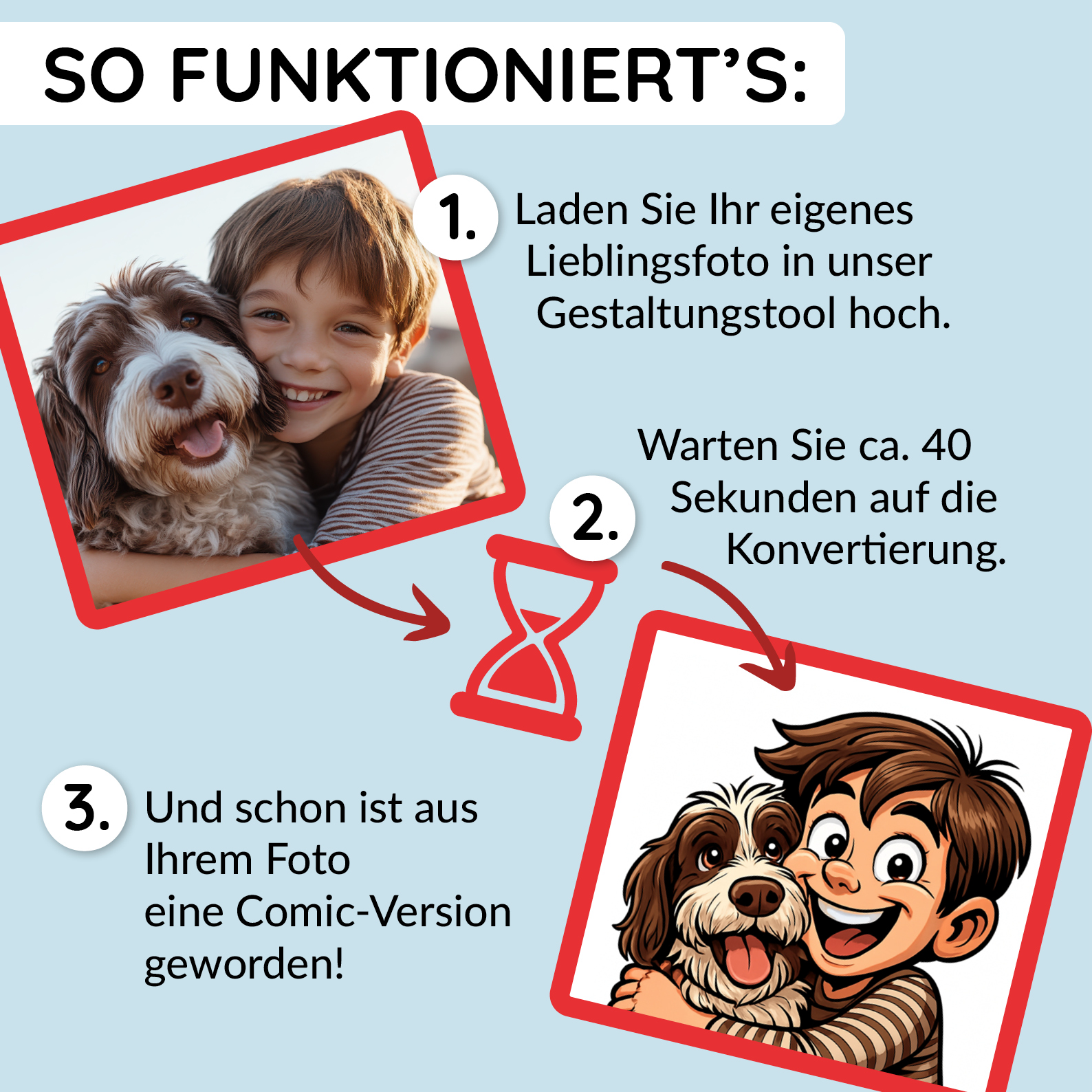 Buntes Kirschkernkissen mit Comic-Karikatur und personalisierbarer Gestaltung, ideal für Entspannung und Geschenke