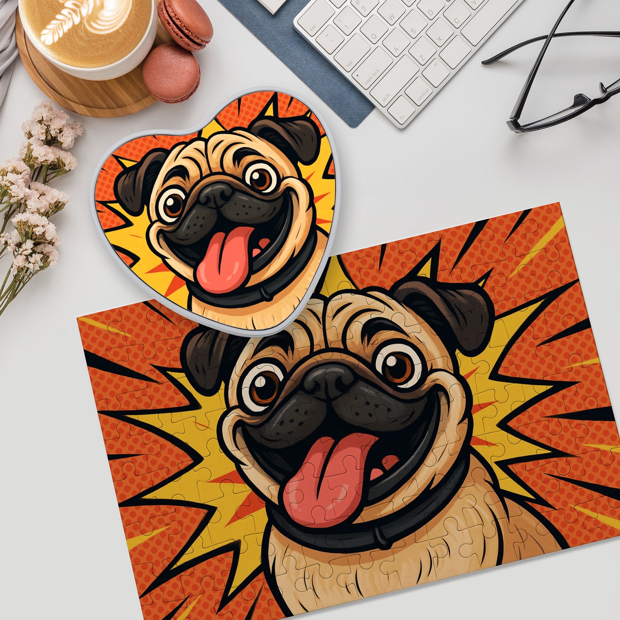 Puzzle mit Karikatur und Individualisierung (inkl. Herzdose – 96 Teile) - aufkleberdrucker.de