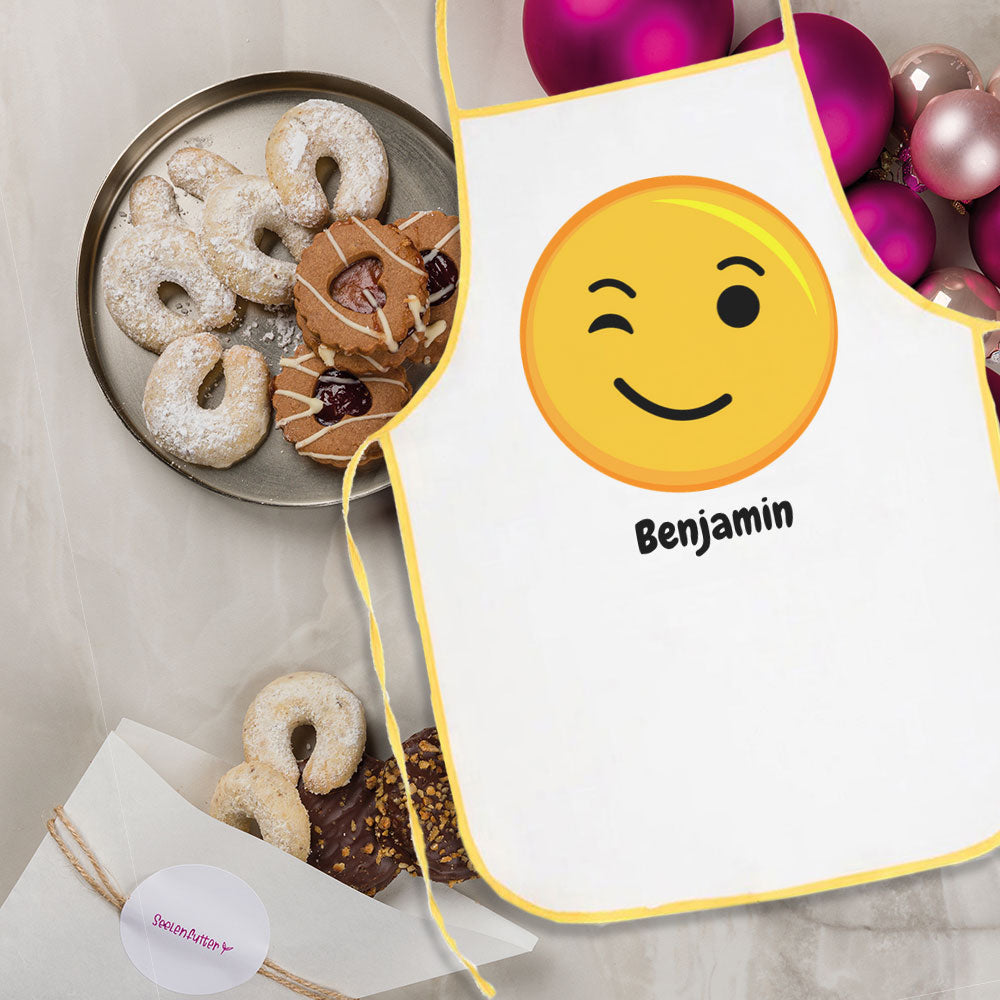 Bunte Kinderschürze mit individuellem Druck, aus Baumwolle, für Kinder zum Basteln und Kochen, von kinder-druckerei.de