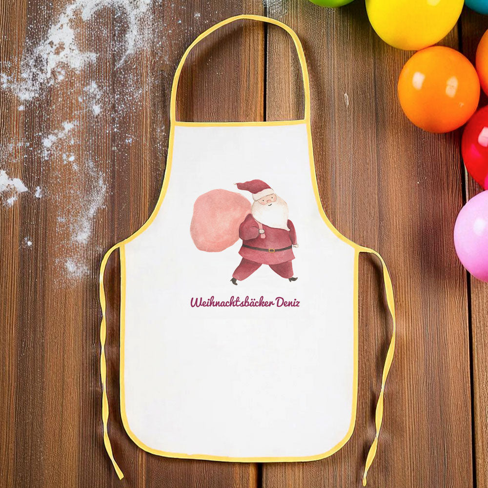 Bunte Kinderschürze mit individuellem Druck, ideal für Kinder zum Basteln und Kochen, von kinder-druckerei.de